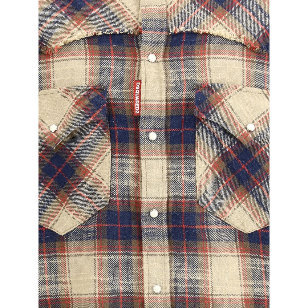 Brown Cotton Pattern Shirt