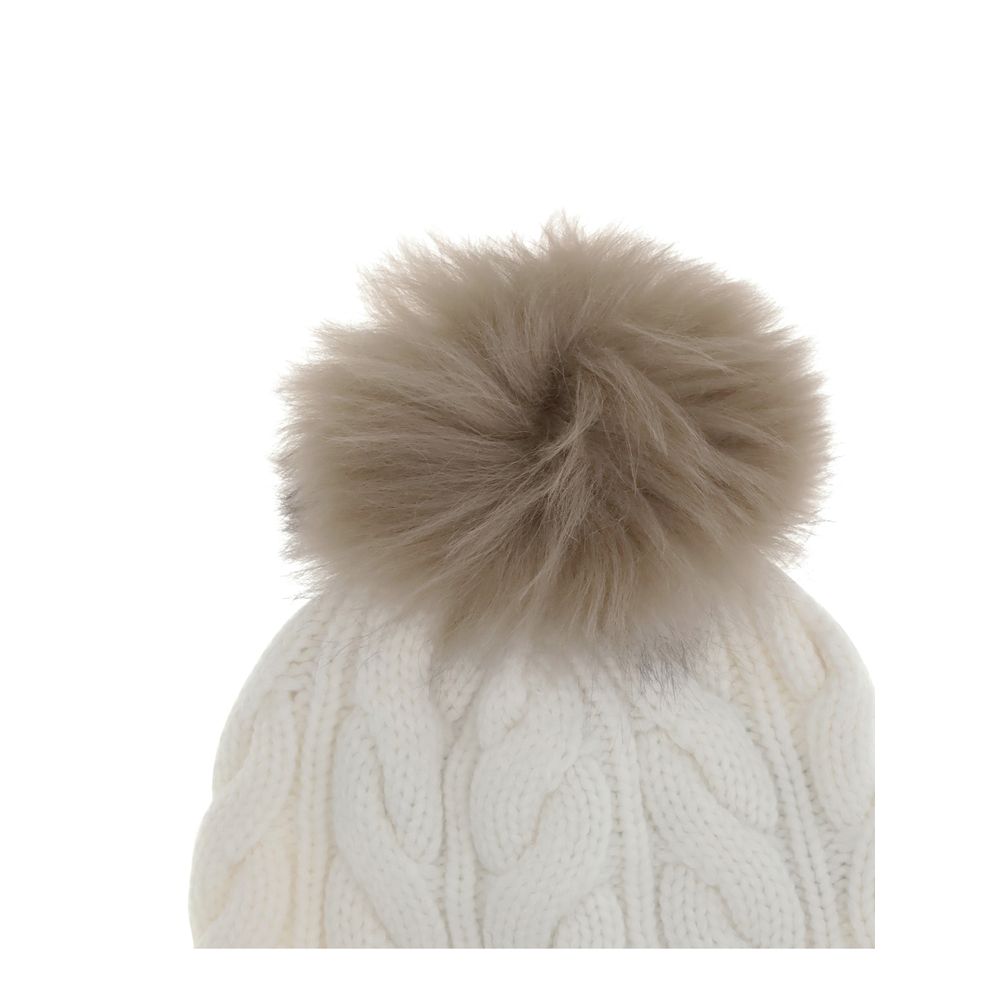 White Fleece Wool Beanie