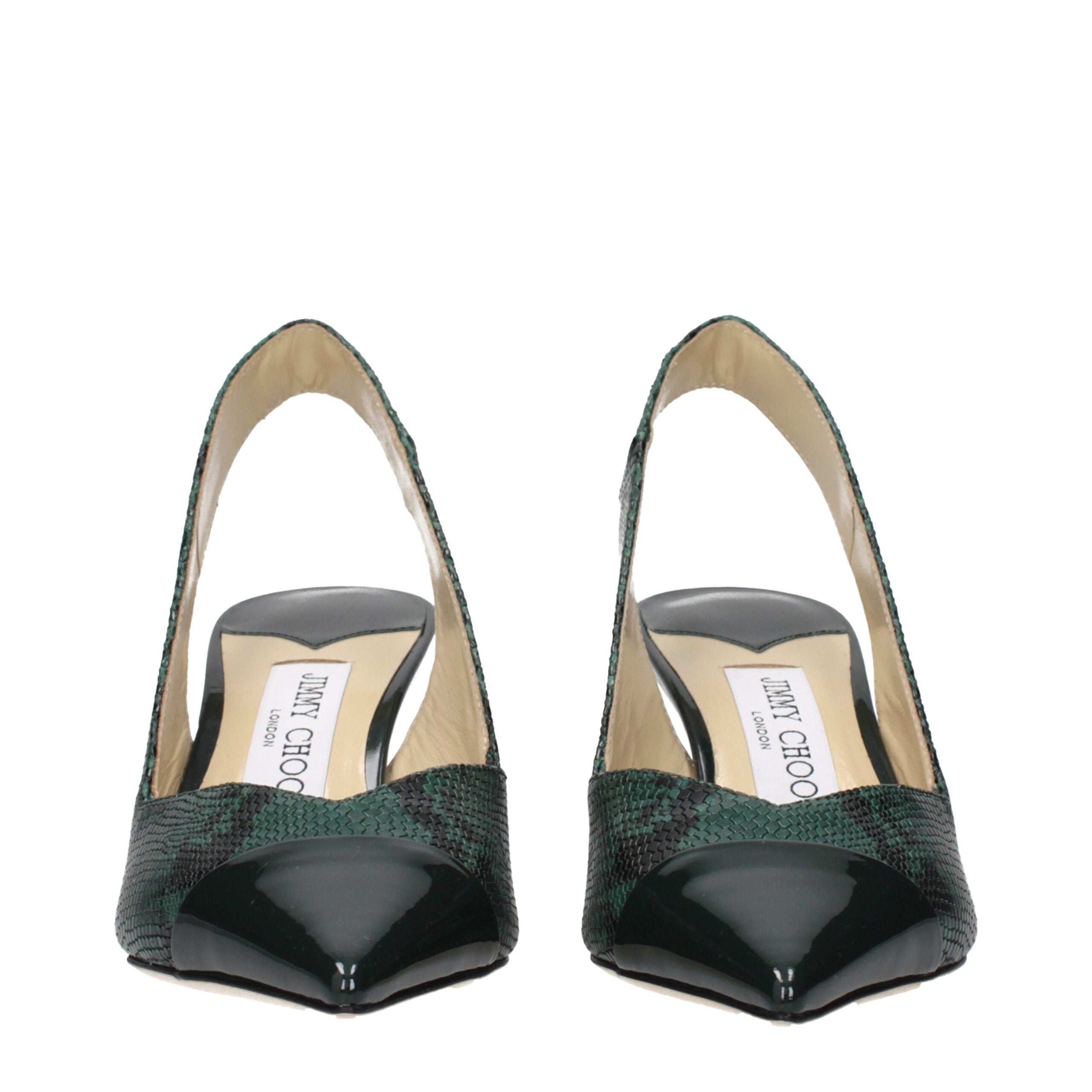 Green Leather High Heel Pumps