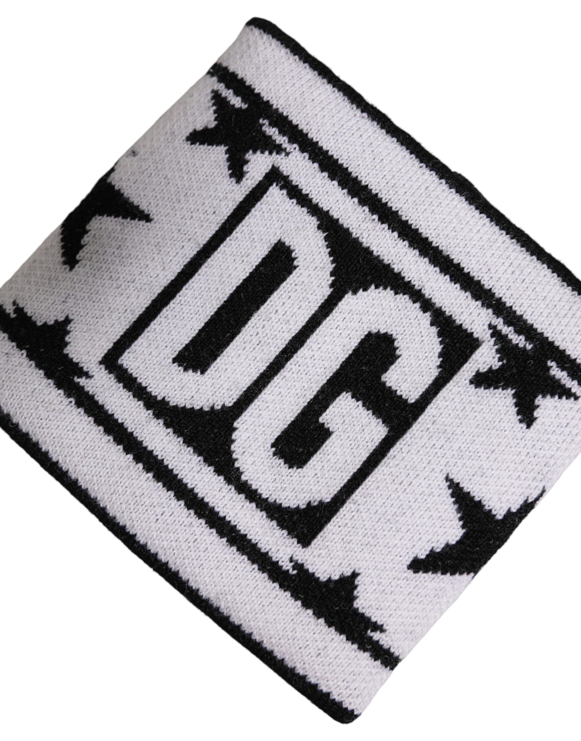 White Black Wool Logo #DGMILLENNIALS Wristband