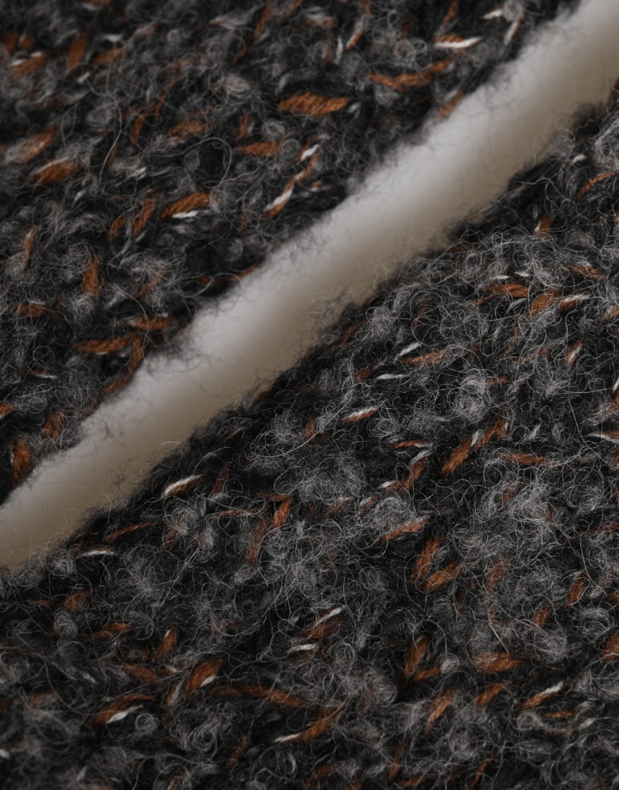 Gray Virgin Wool Knitted Fingerless Men Gloves