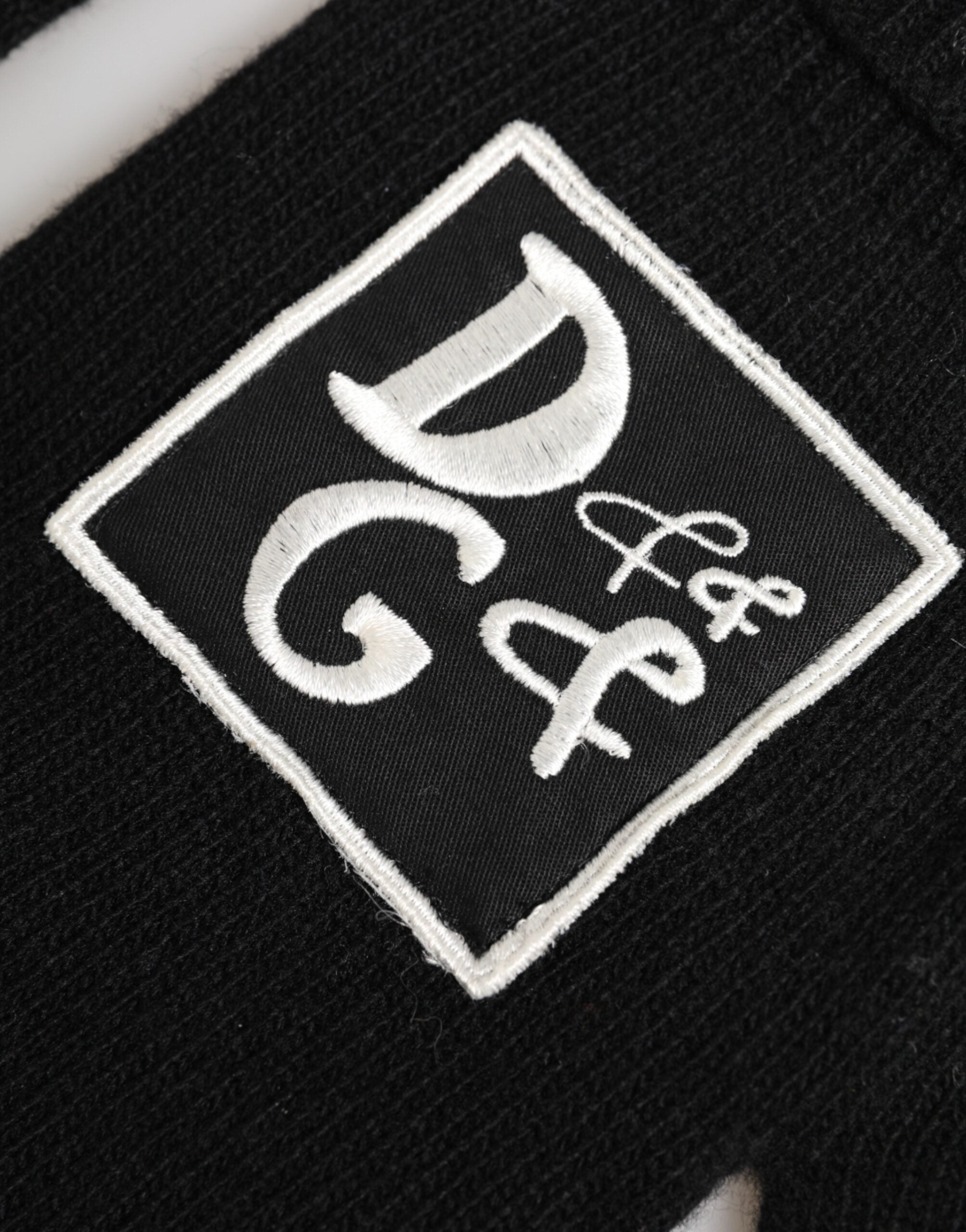 Black Virgin Wool Knit Hands Mitten Men Gloves