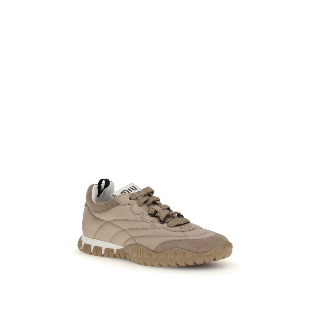 Brown Recycled Polyamide Athletic Sneakers