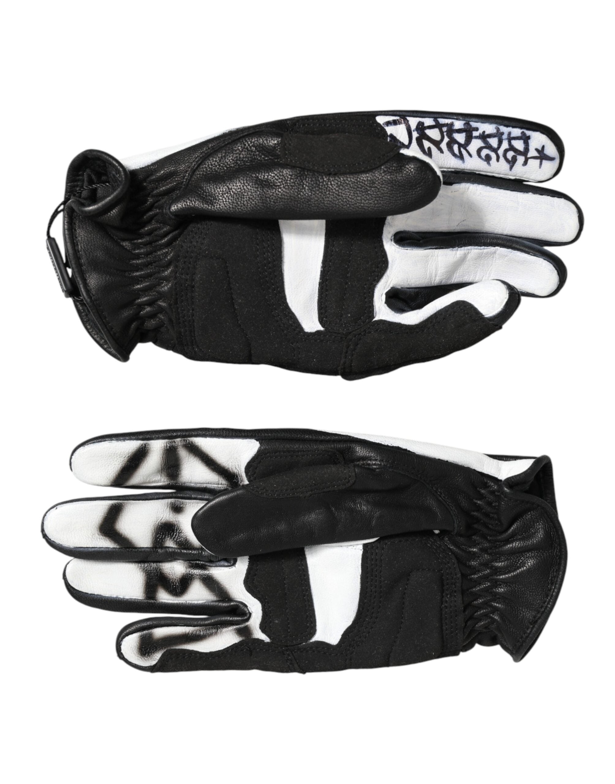 Gloves Black White Crystal Wrist Length Mitten Gloves