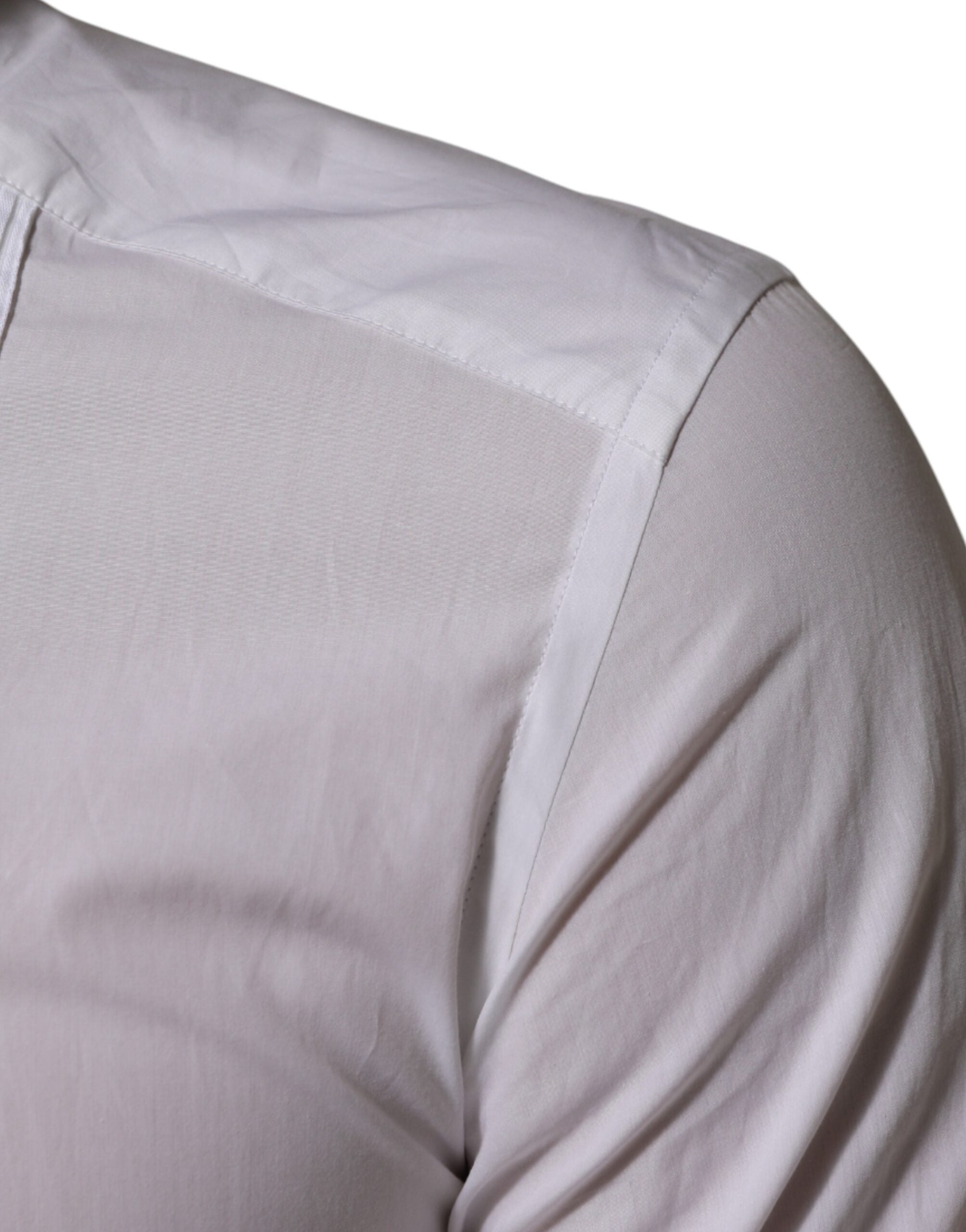 White Cotton Collared Long Sleeve GOLD Dress Shirt