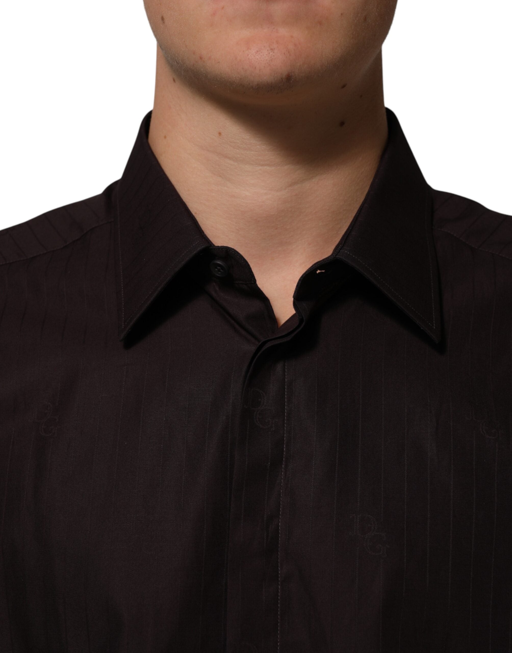 Brown Cotton LongSleeve MARTINI Dress Shirt