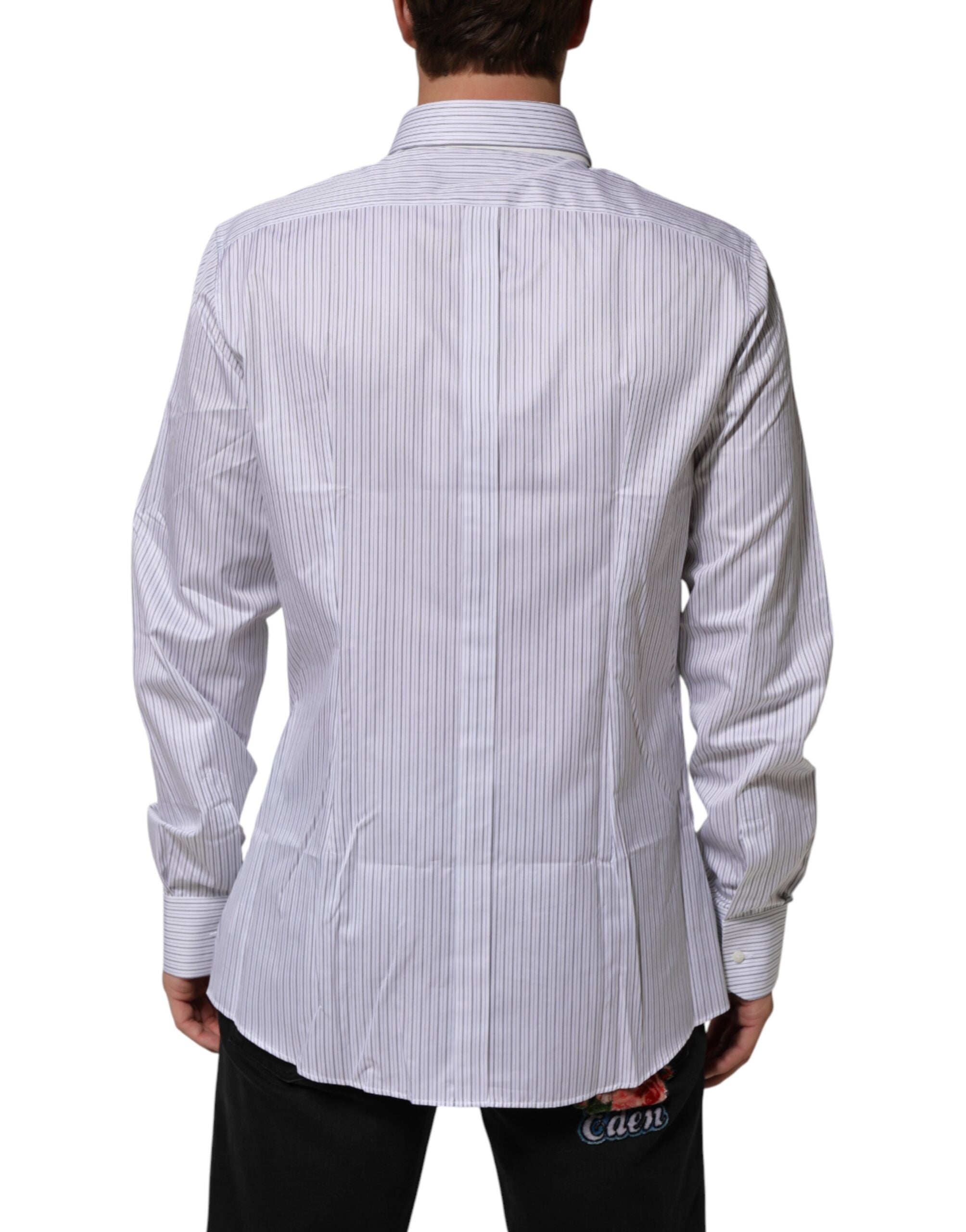 White Stripes Cotton Men GOLD Dress Shirt