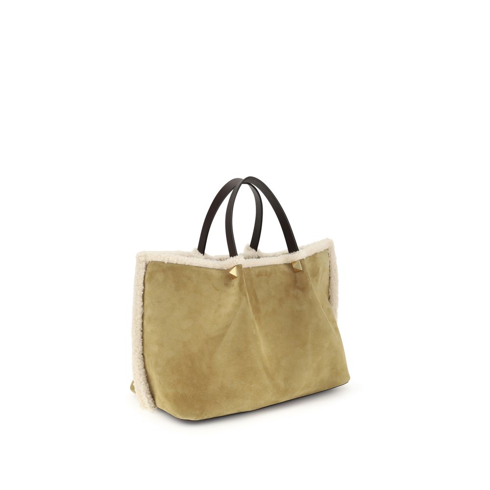Beige Leather Shoulder Bag