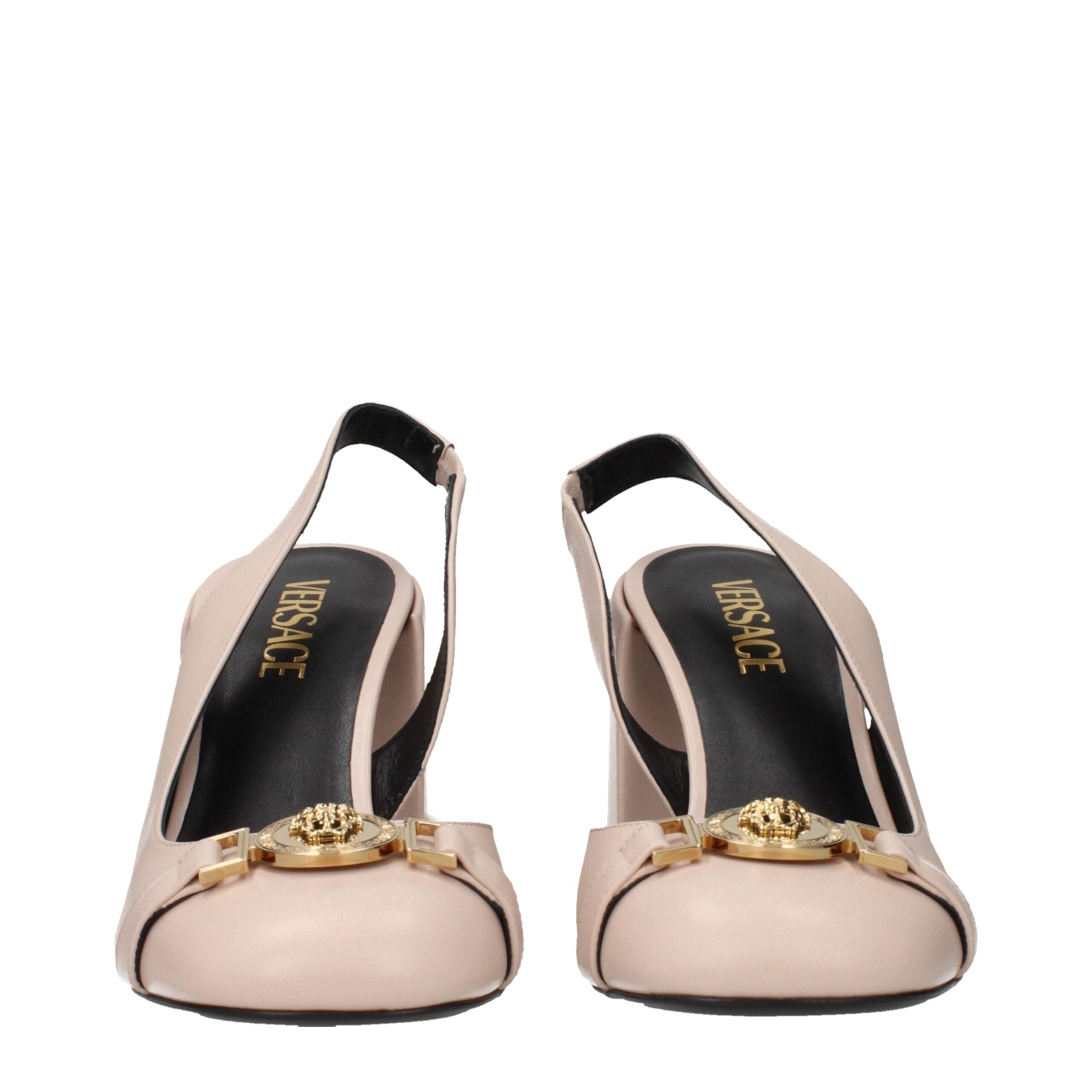 Pink Leather High Heel Pumps