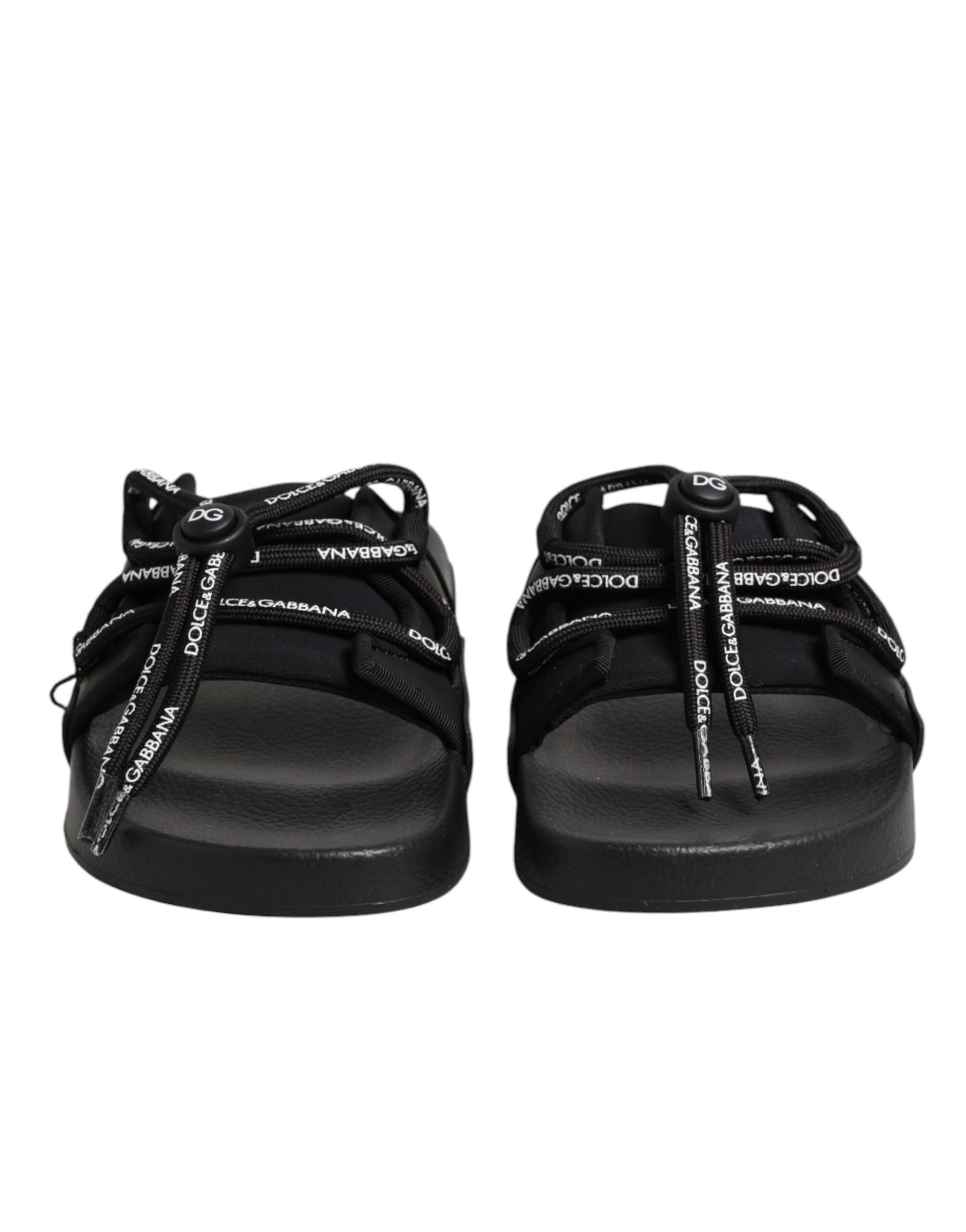 Black logo print Slides Beachwear Shoes