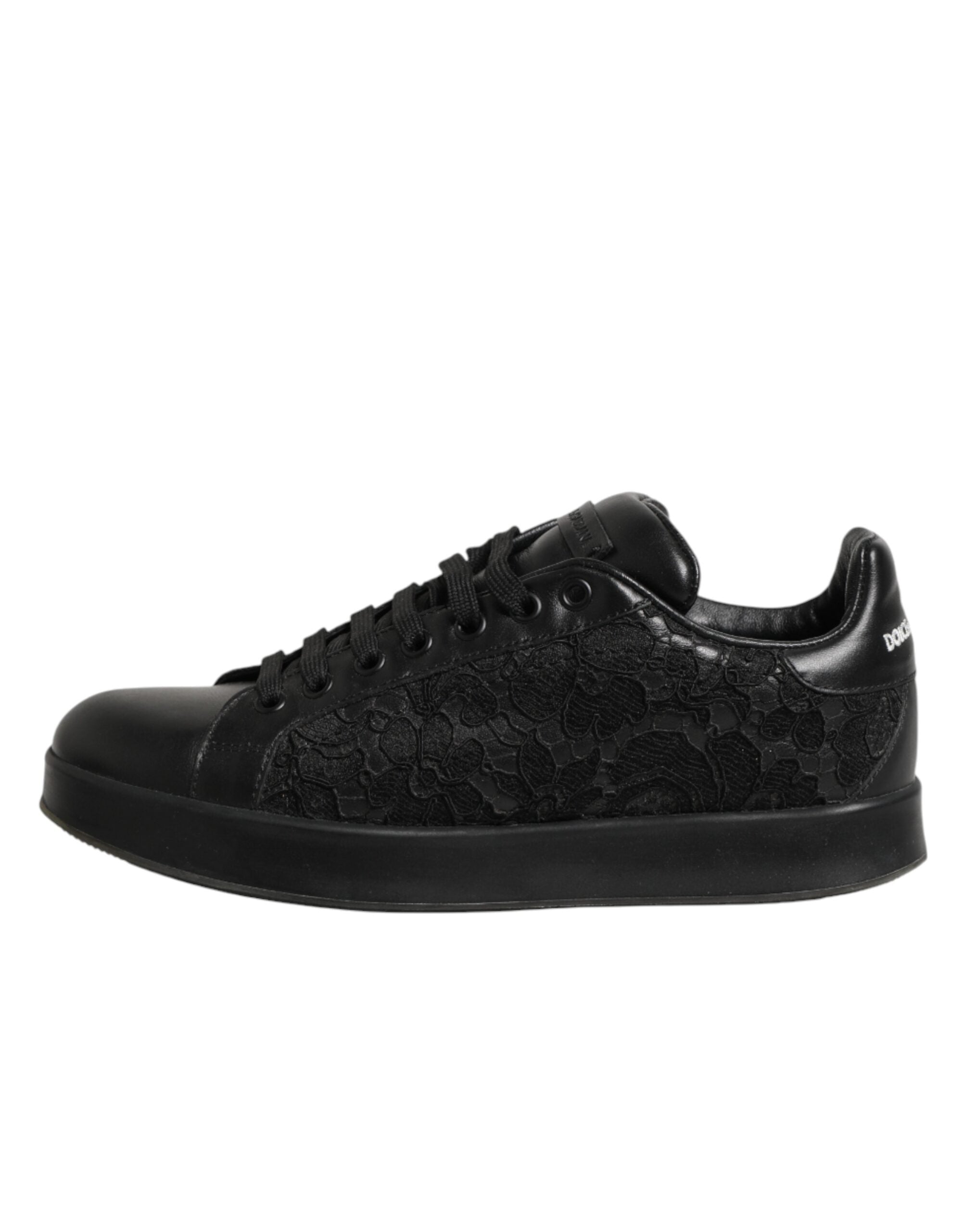 Black Floral Lace Low Top Sneaker Shoes