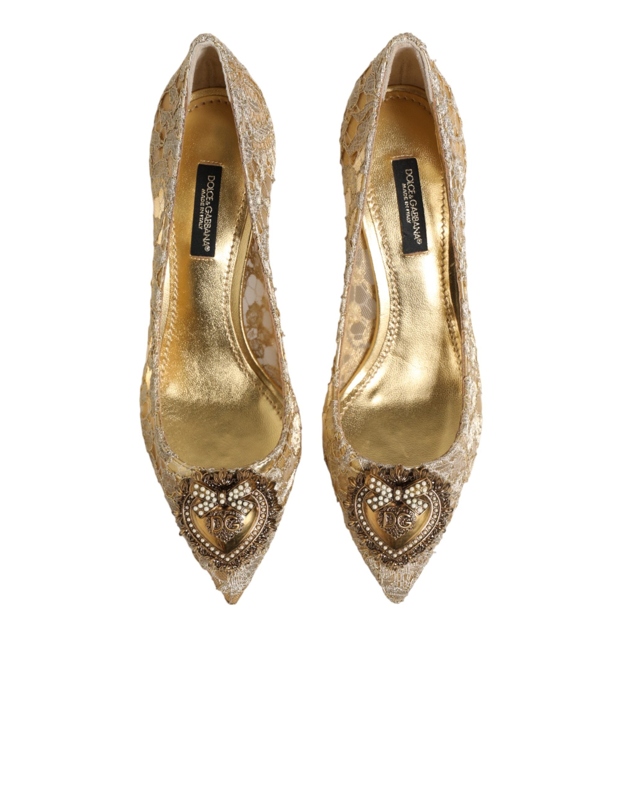 Gold Taormina Lace DEVOTION Pumps Shoes