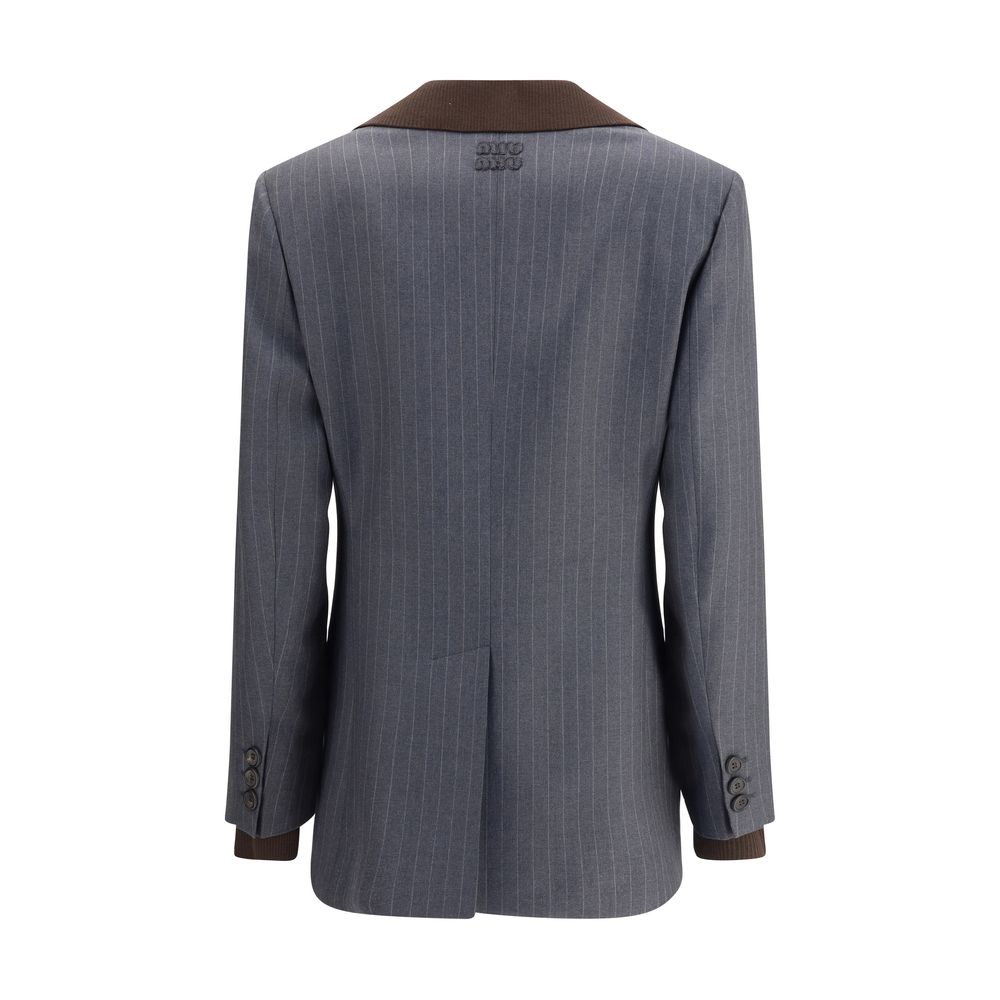Gray Fleece Wool Blazer
