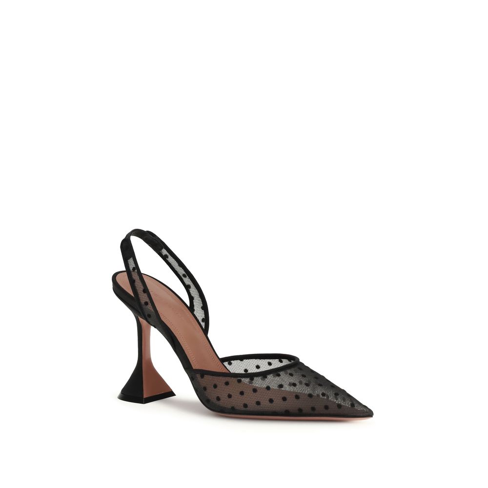 Black Polyester Platform Pumps