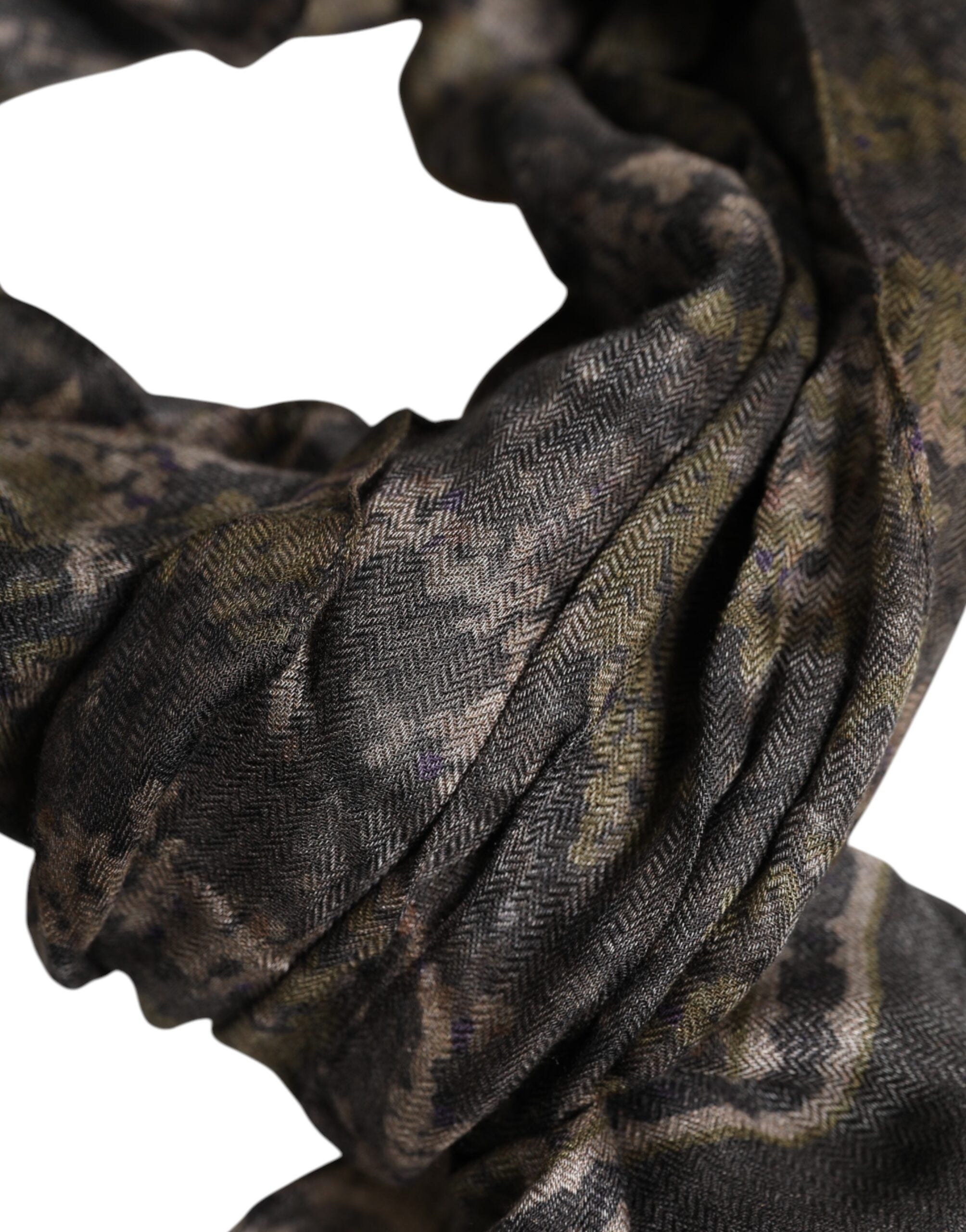 Multicolor Camouflage Fringes Modal Foulard Scarf
