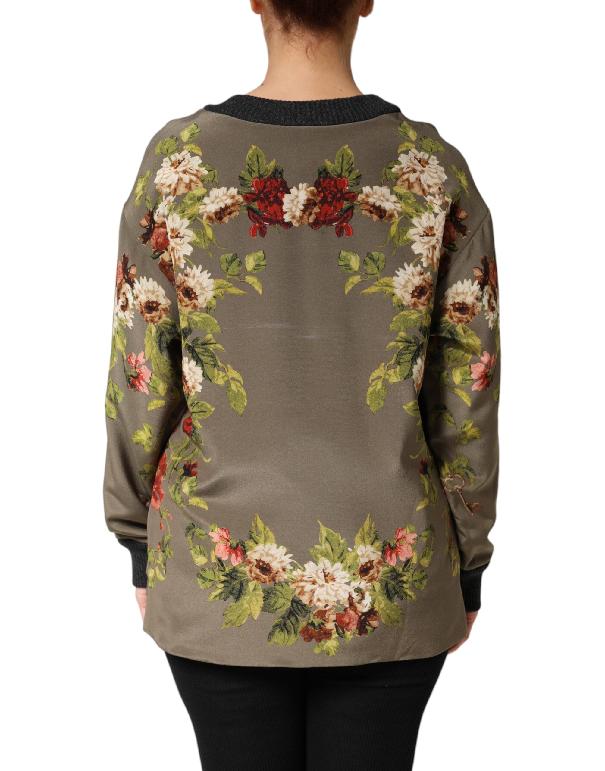 Enchanted Sicily Silk Crewneck Blouse Sweater