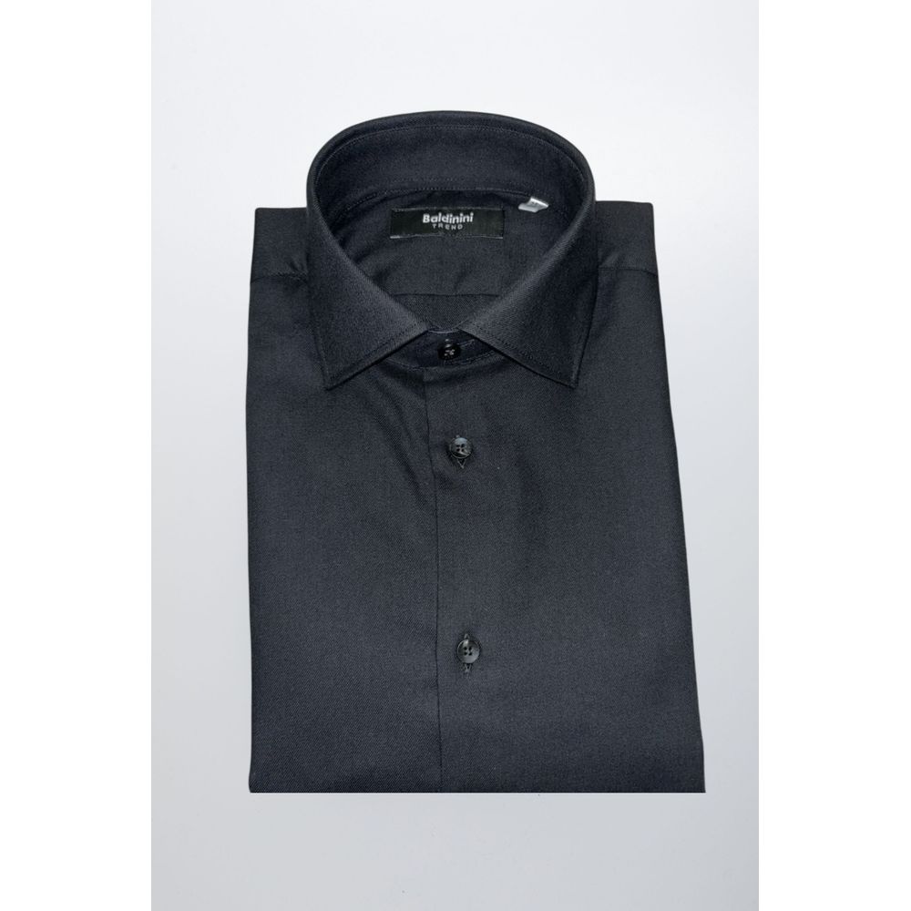Black Cotton Men Shirt