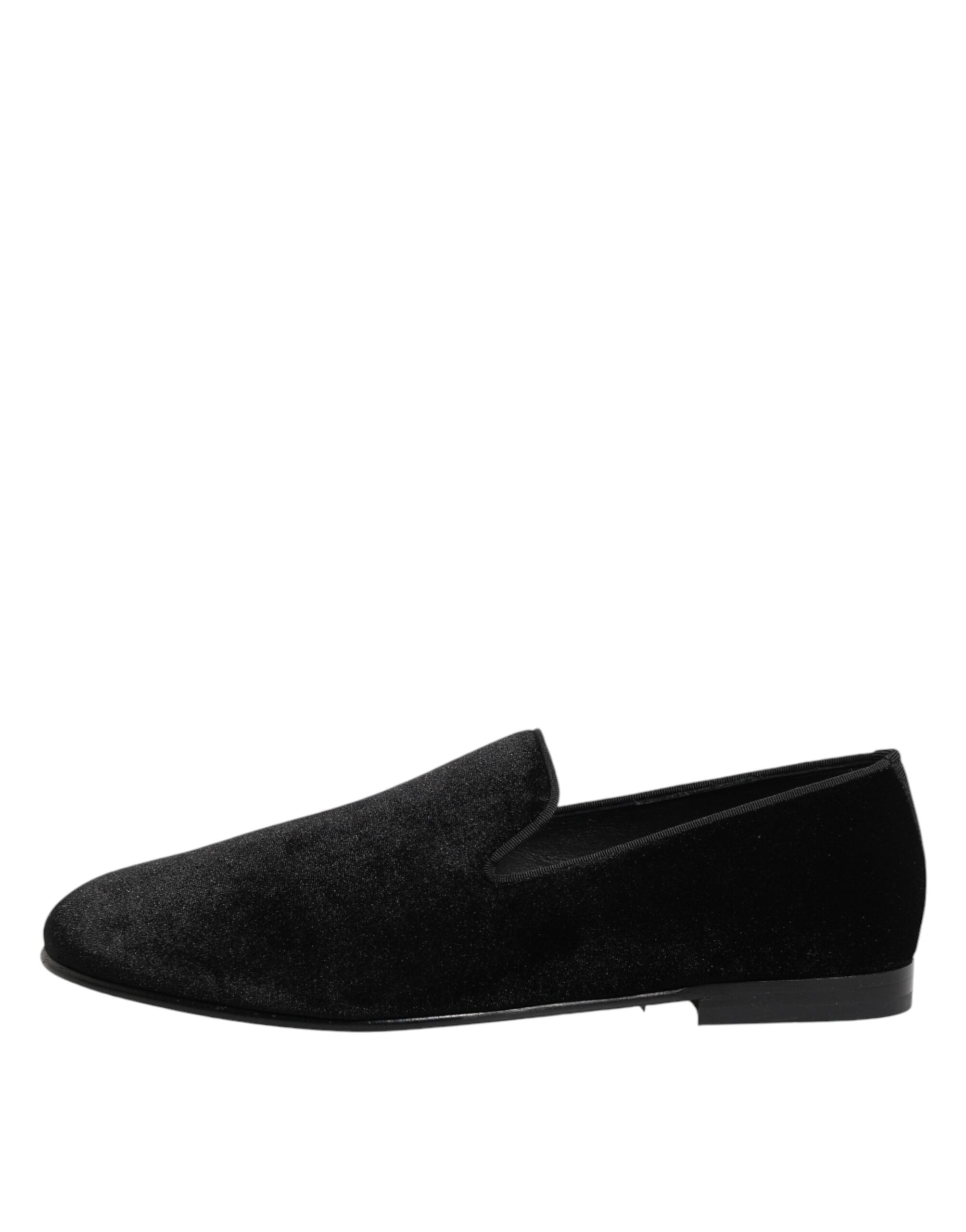 Black Leather Suede Slip On Loafers Dress Shoes