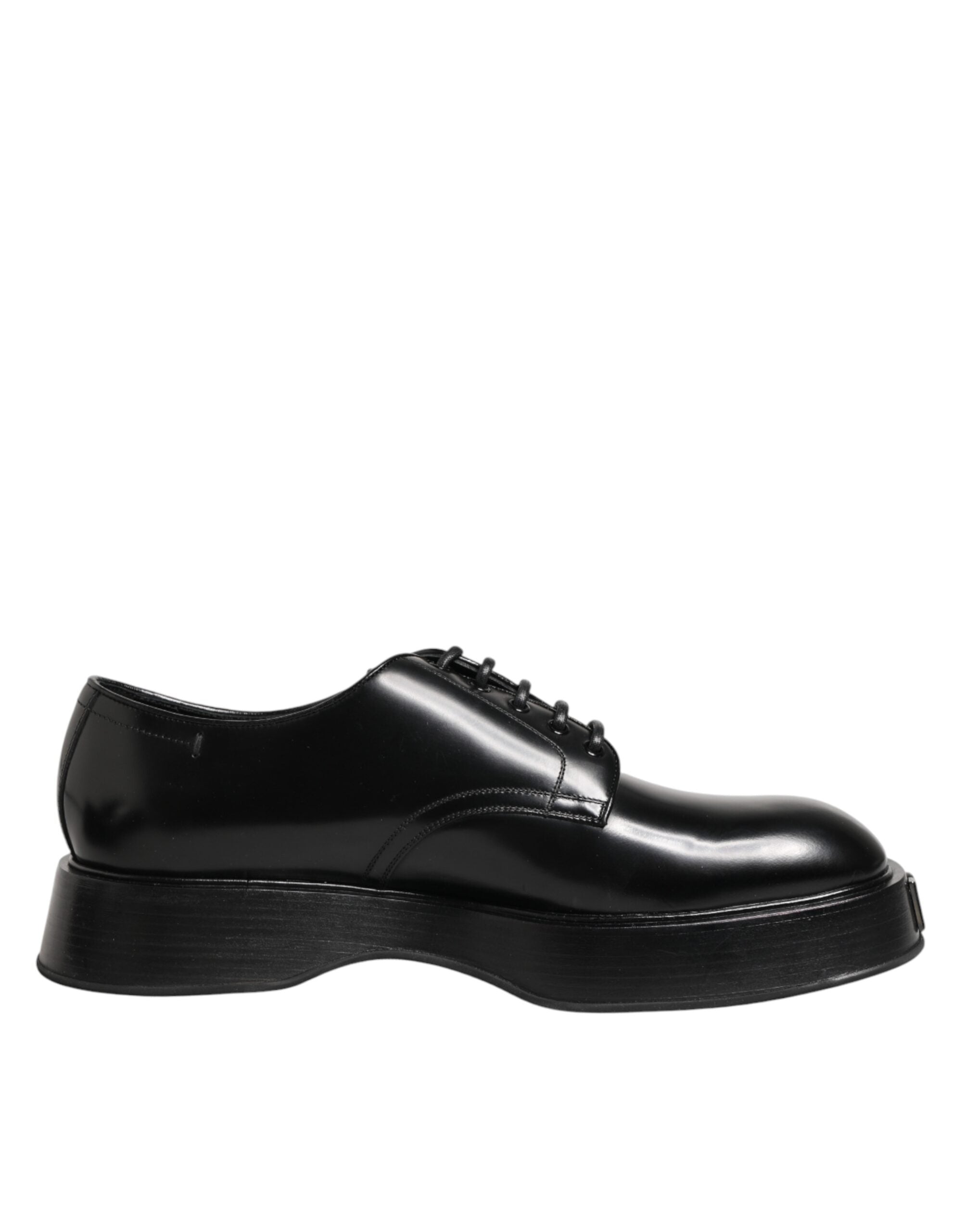 Black Calfskin Leather Men Derby Dress Shoes