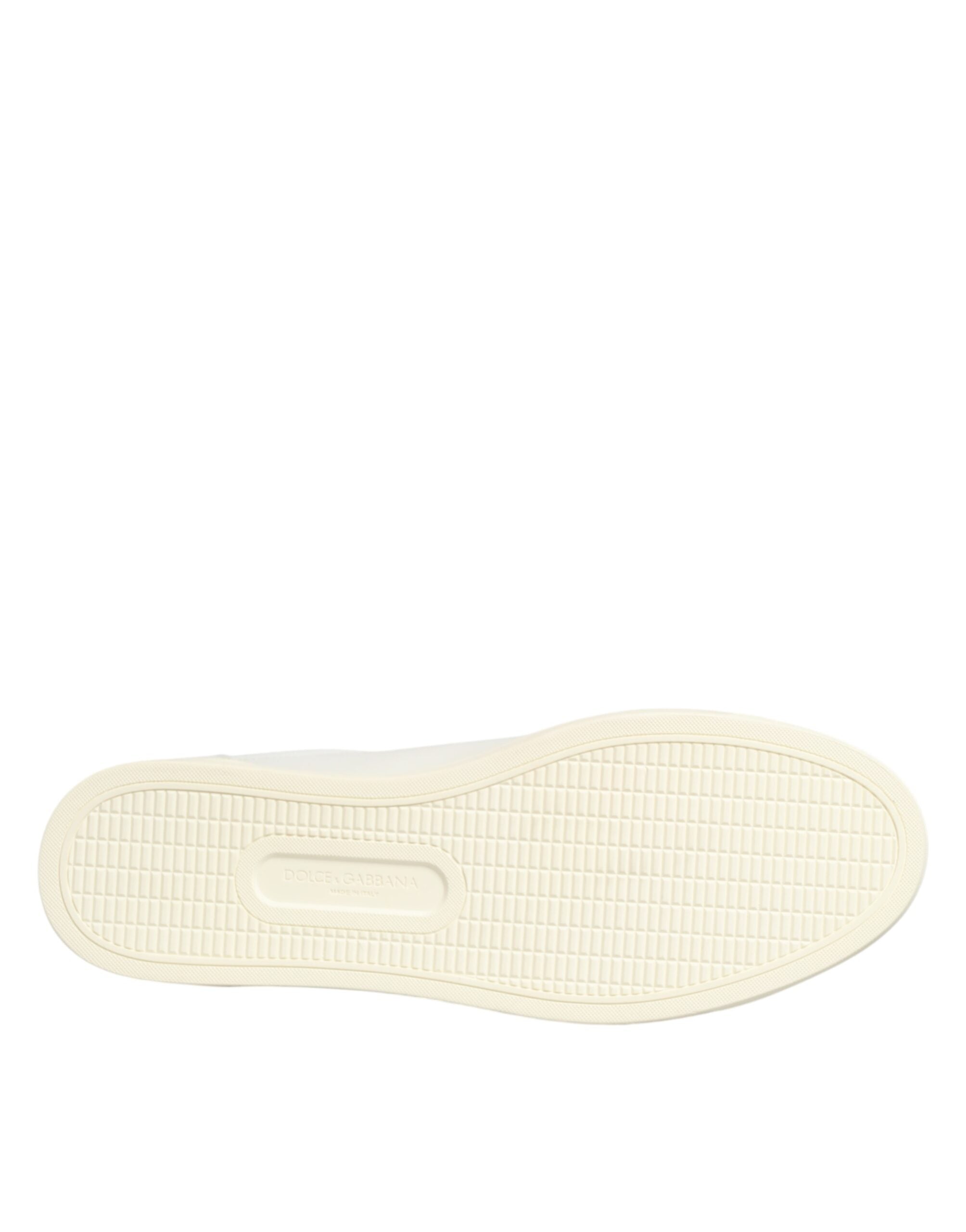 White Leather Heart Embellished Sneakers Shoes