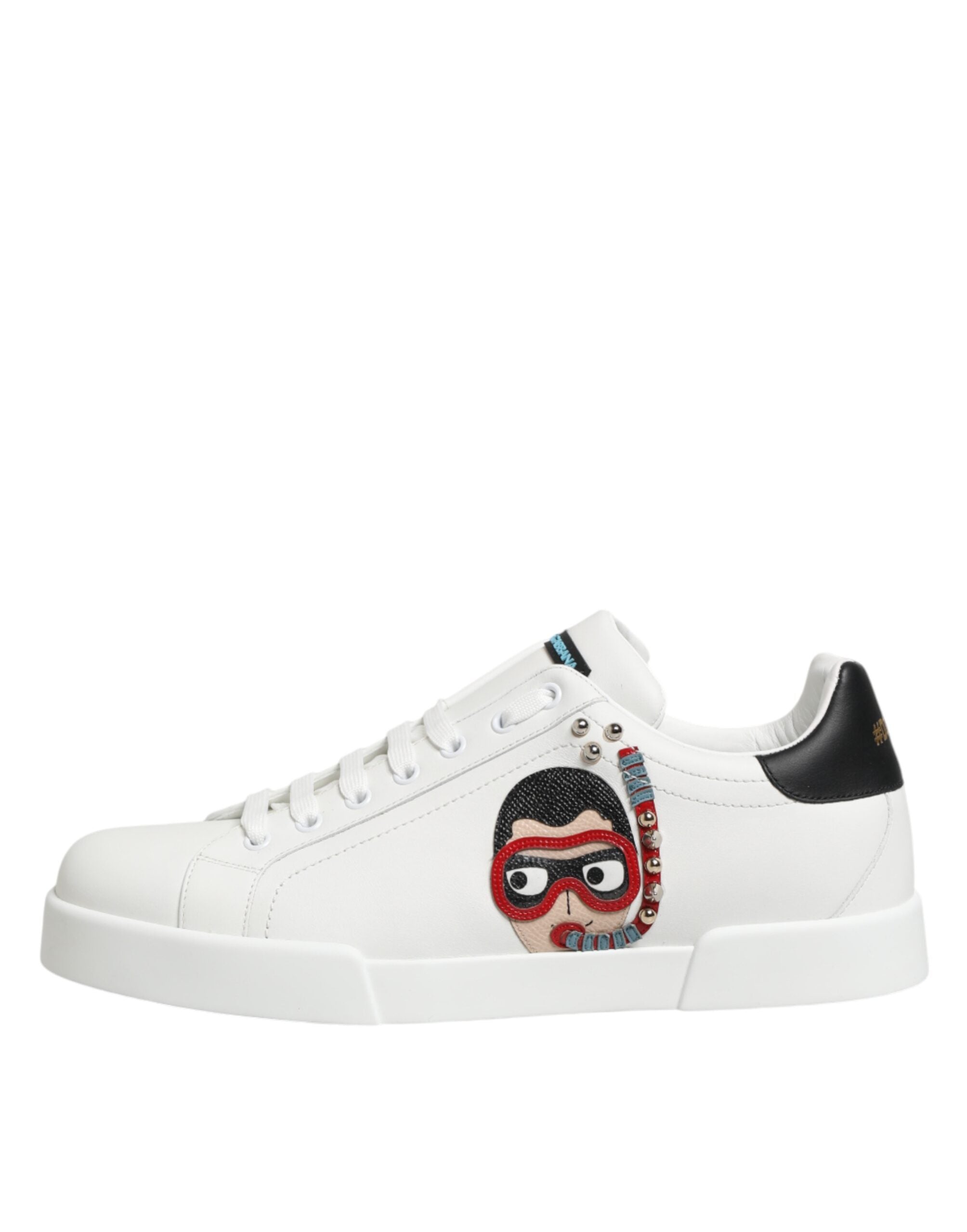 White Leather #DGFAMILY Men Sneakers Shoes