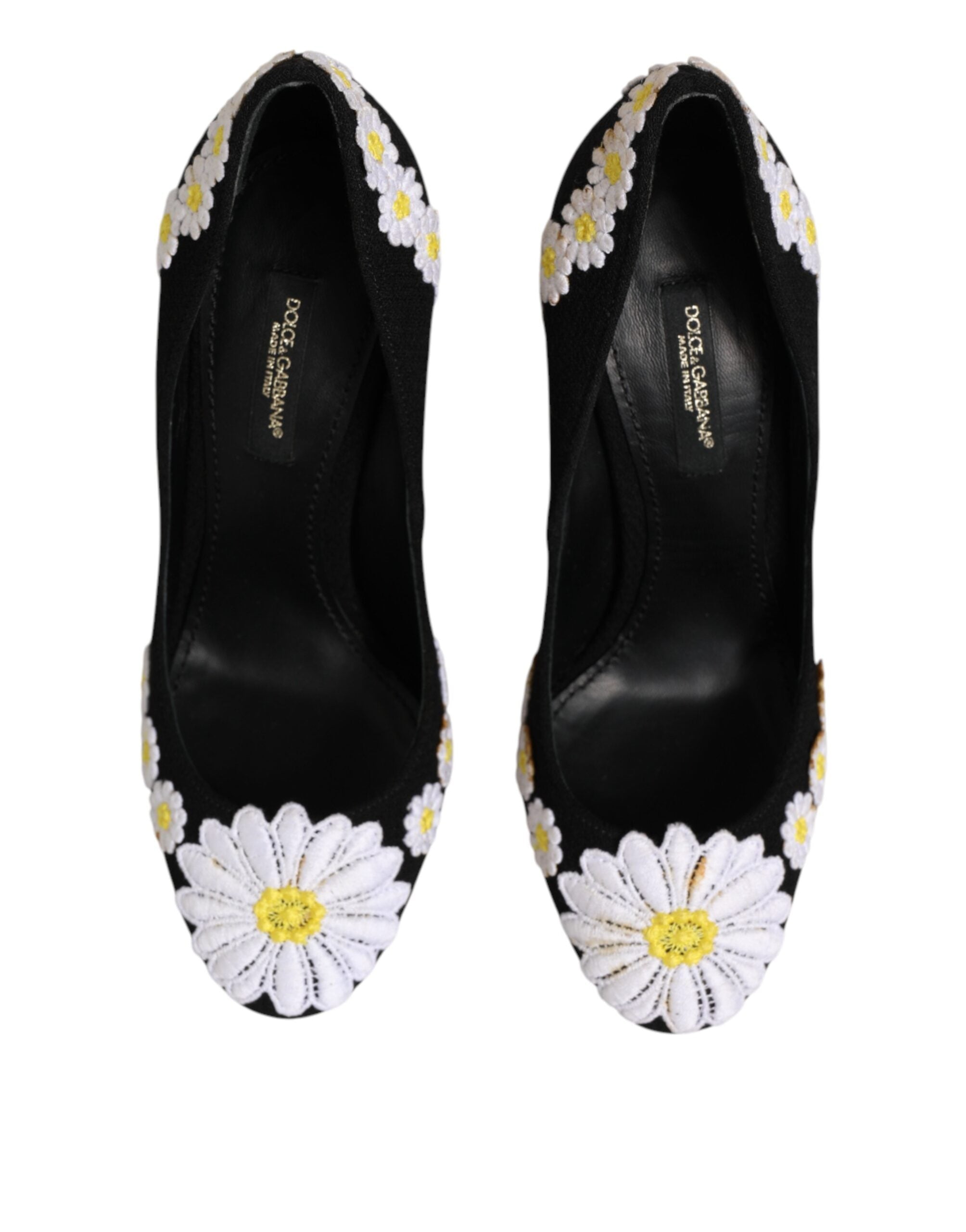 Black Wool Suede Daisy Heels Pump Shoes