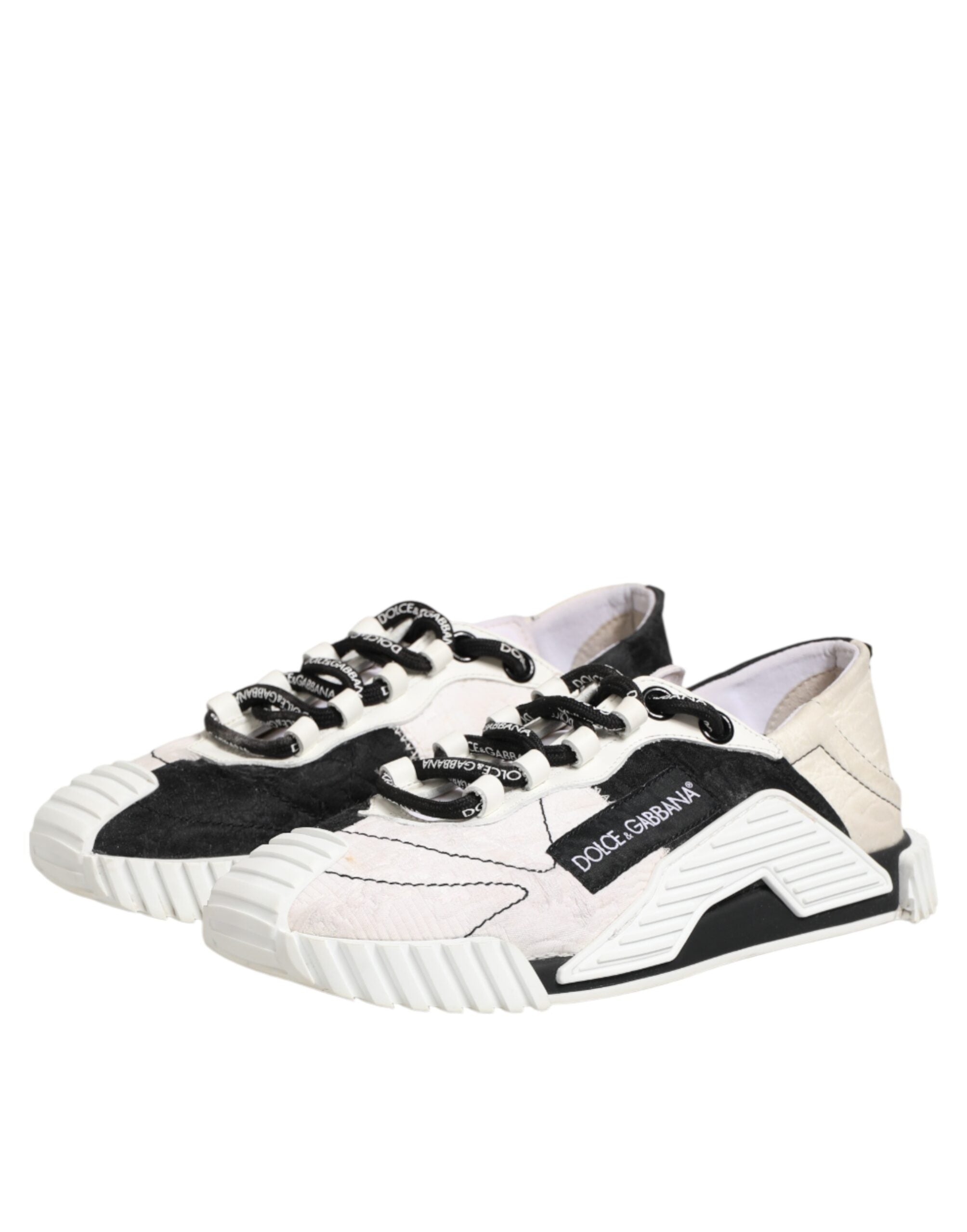 White Black Leather NS1 Sneakers Shoes