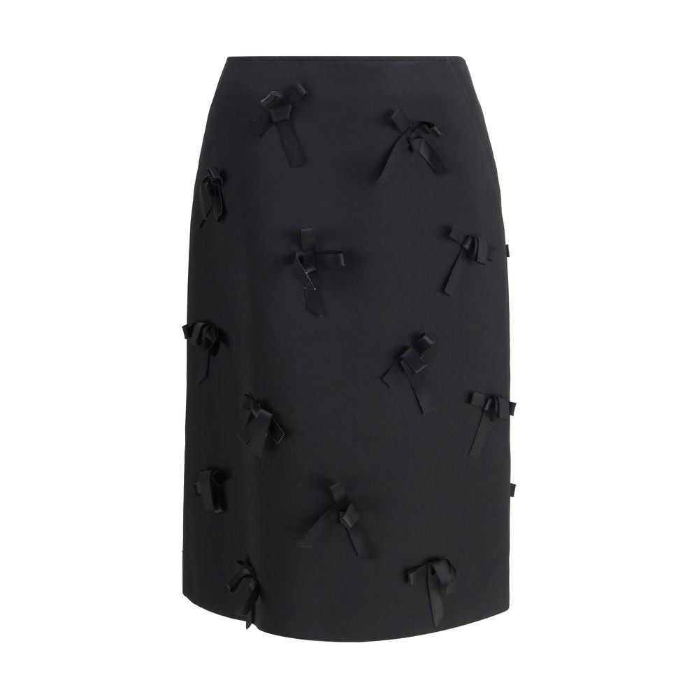 Black Acetate Midi Skirt