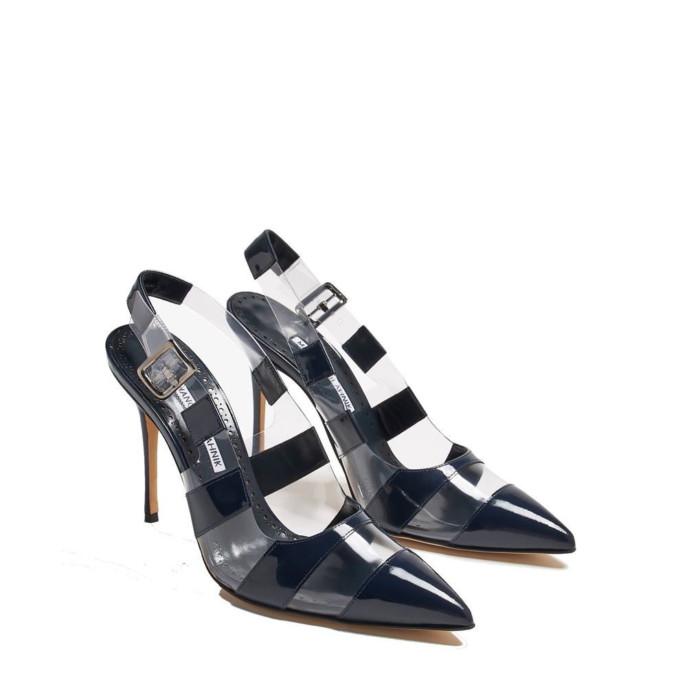 Blue Calfskin High Heel Pumps