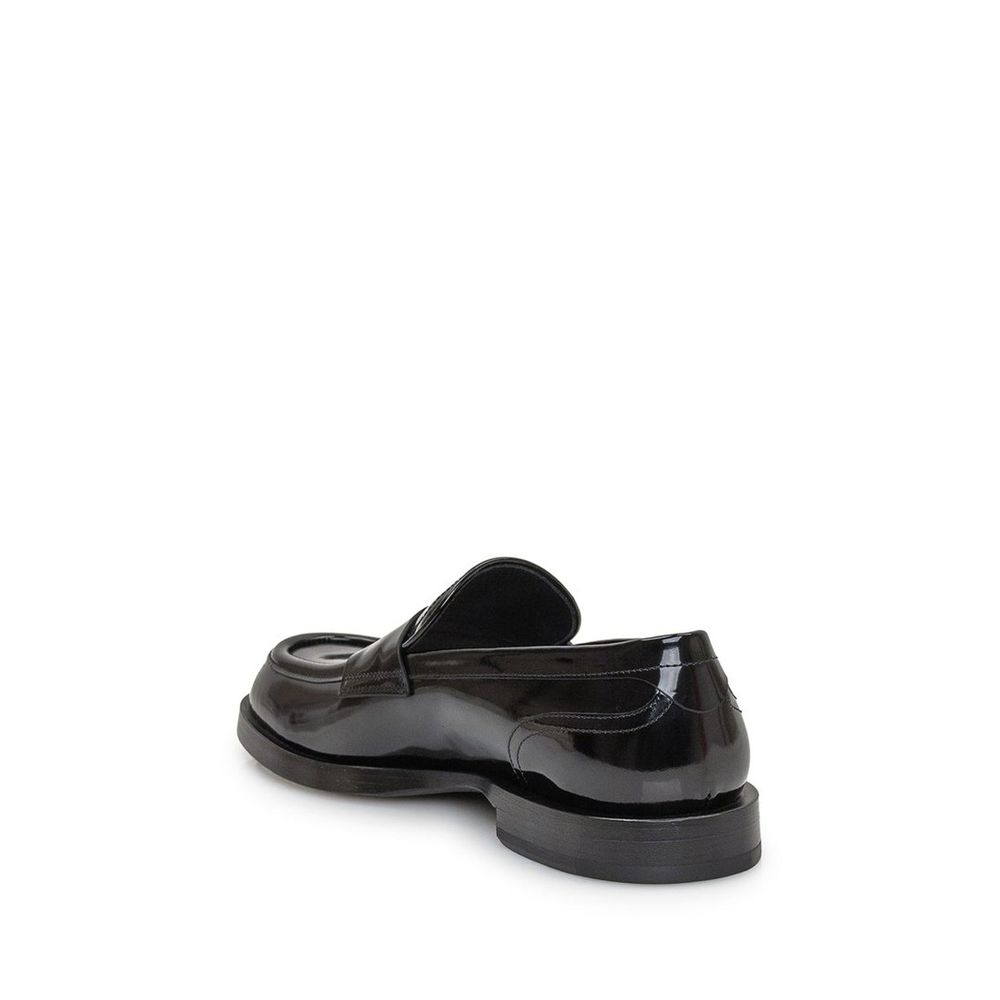 Black Calfskin Slip-On Loafers