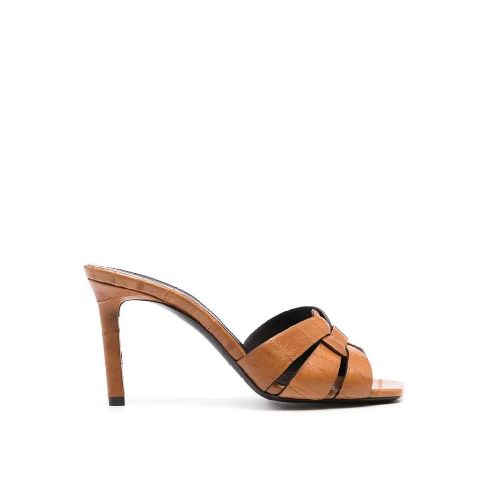 Brown Calfskin Platform Sandals