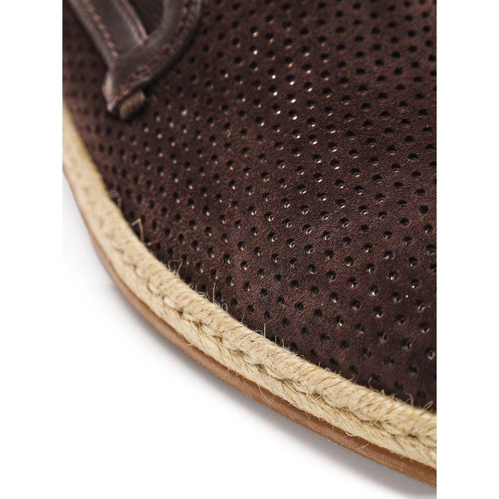 Brown Suede Leather Espadrilles