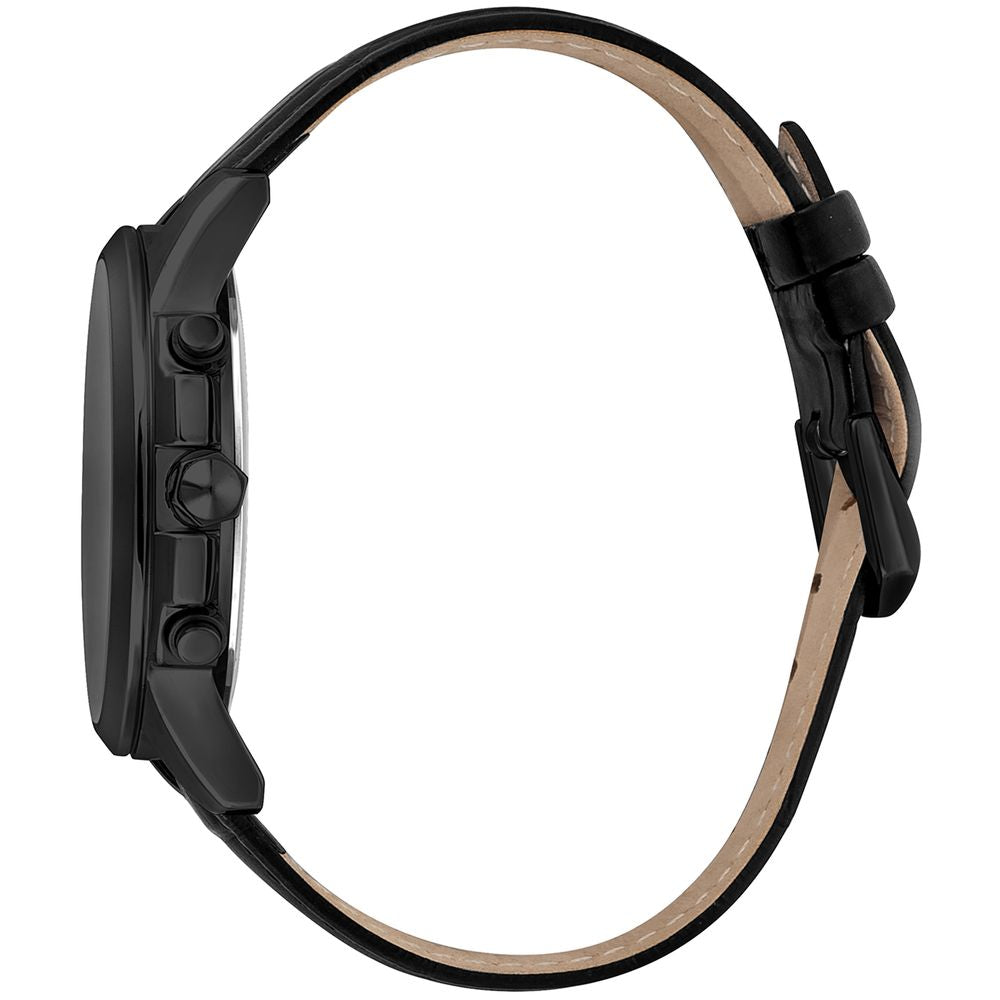 Black Leather Dress Watch
