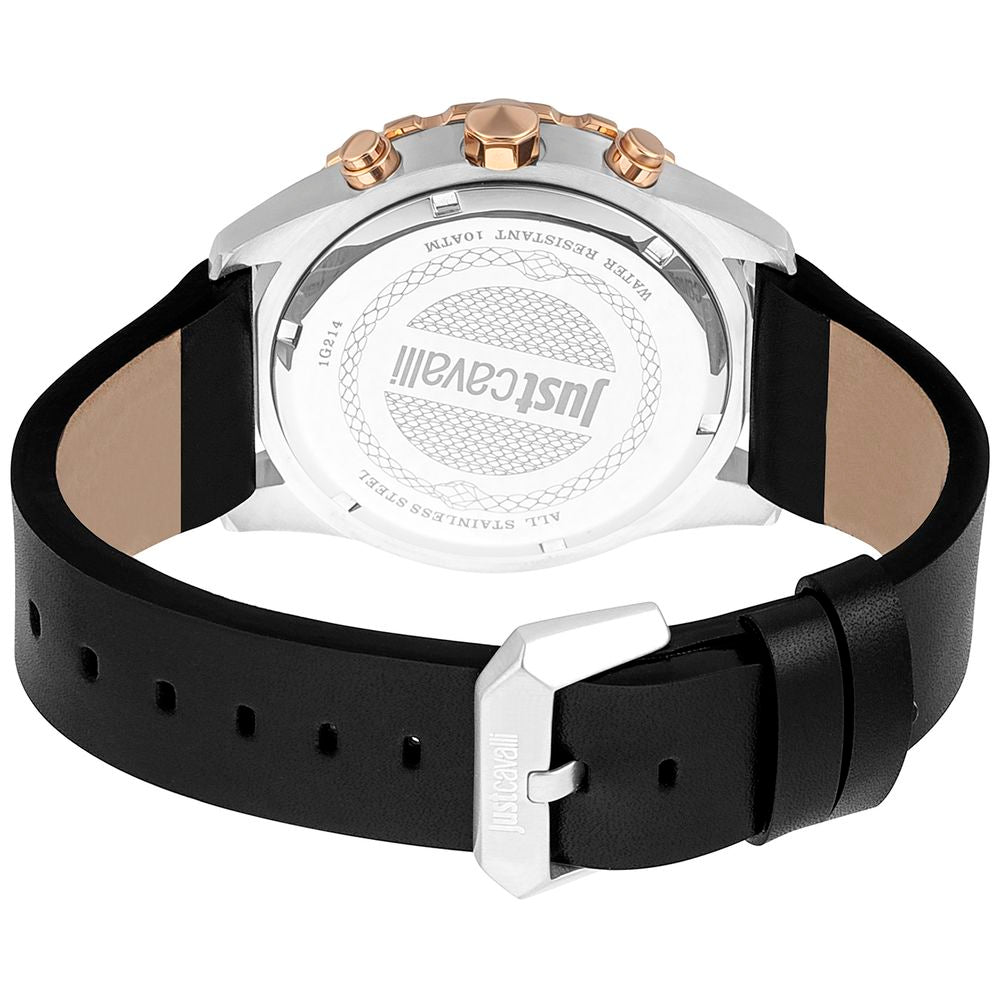 Black Leather Sport Watch