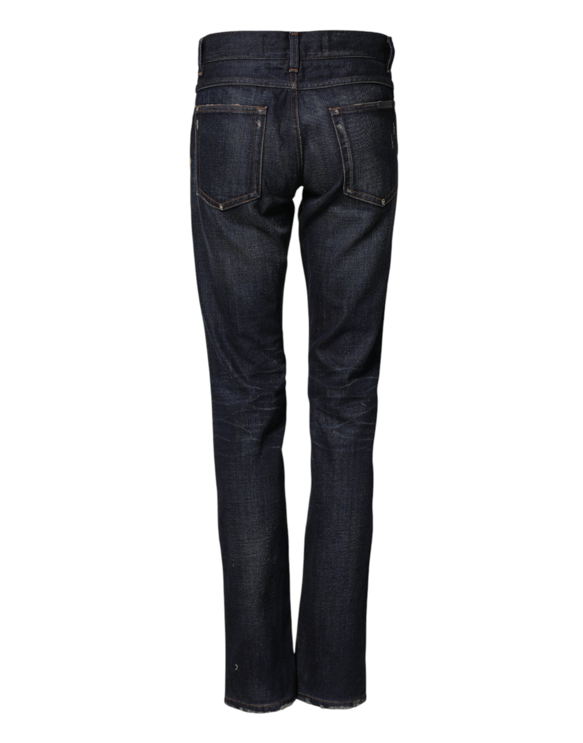 Dark Blue Watch GOLD Men Skinny Denim Jeans