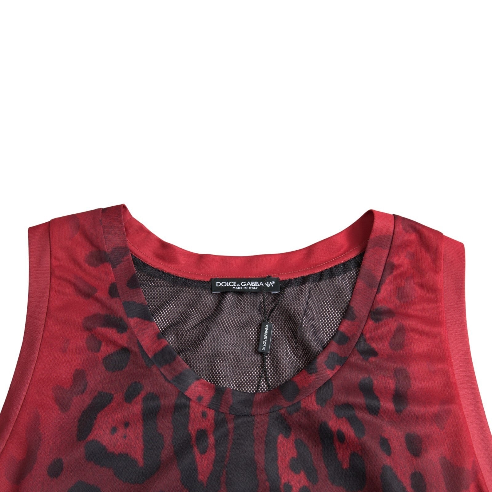 Red Leopard Print Sleeveless Men Tank T-shirt