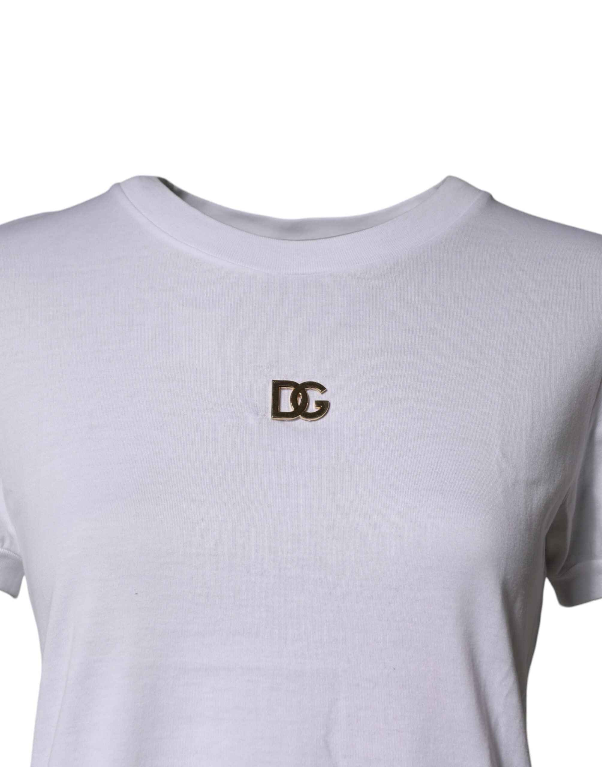 White DG Logo Crew Neck Short Sleeves T-shirt