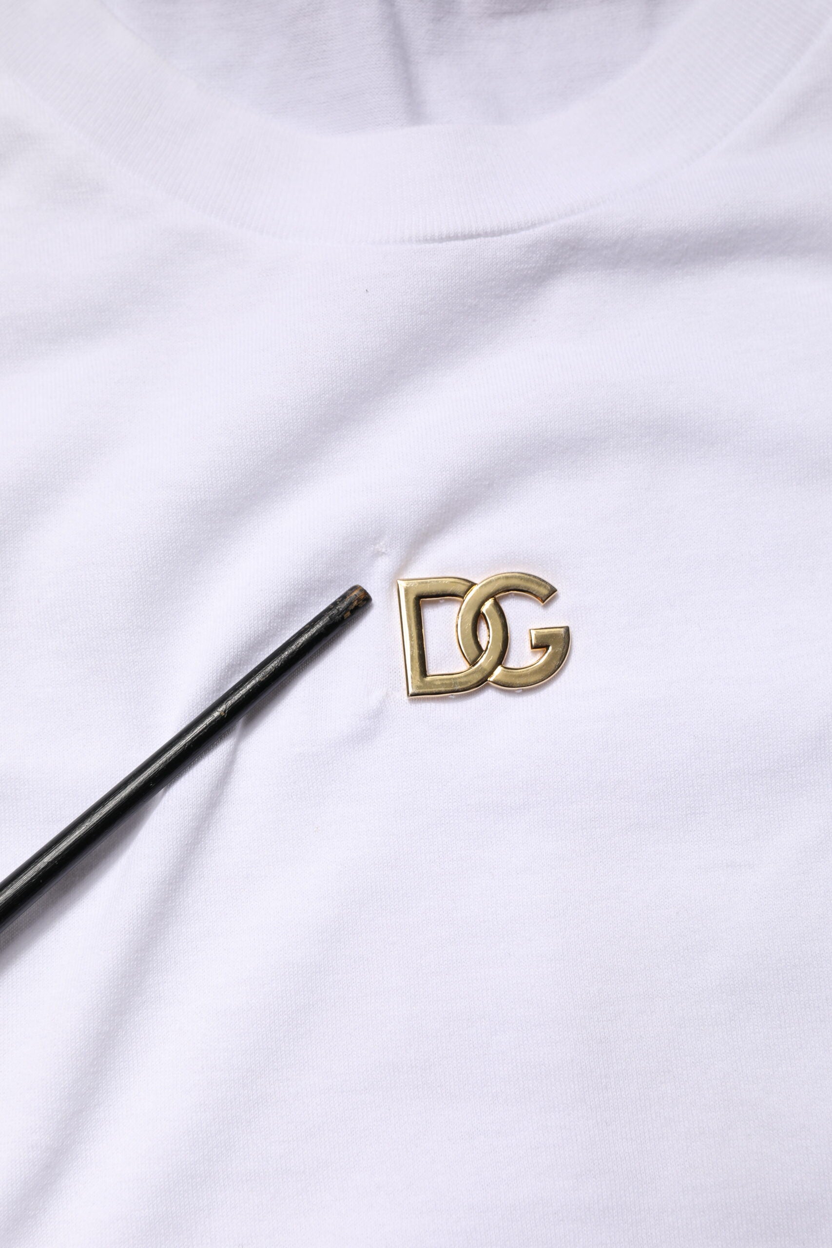 White DG Logo Crew Neck Short Sleeves T-shirt