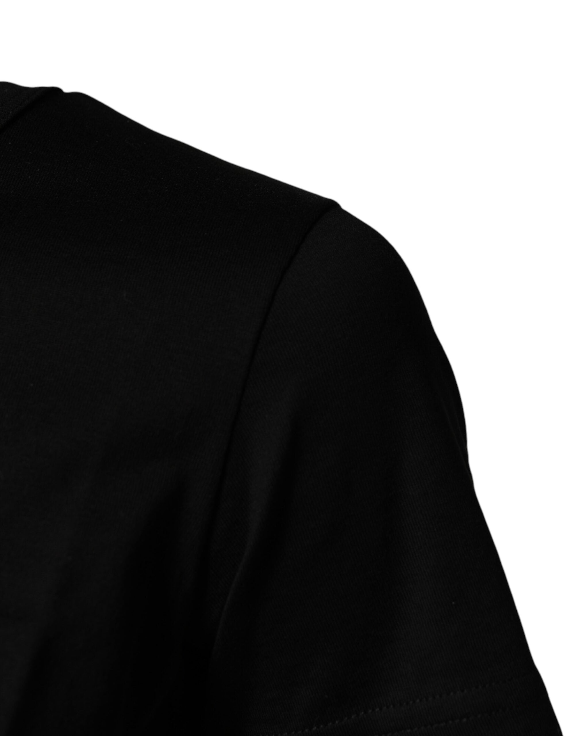 Black Graphic Crew Neck Short Sleeves T-shirt