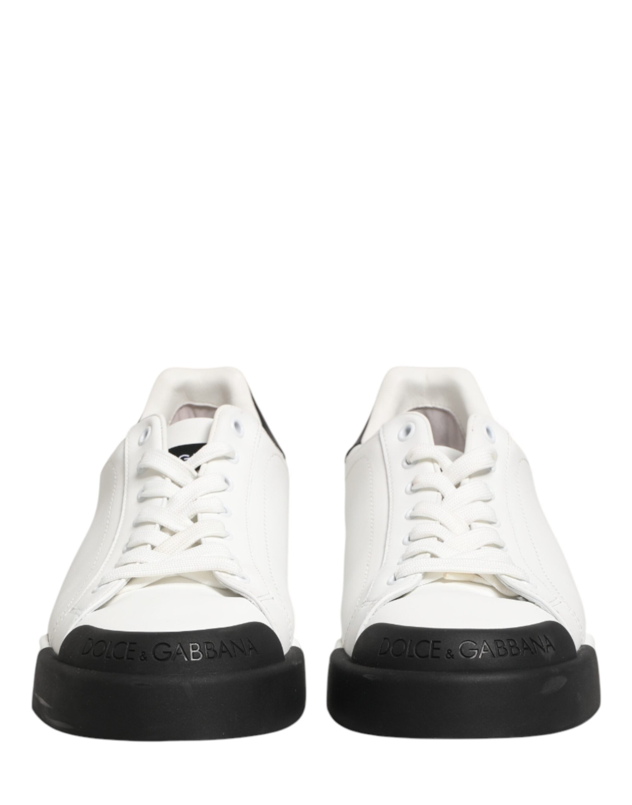 Black White Leather Low Top Sneakers Shoes