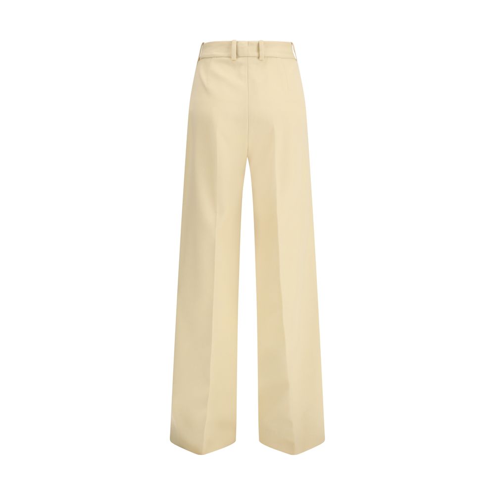 Yellow Fleece Wool Casual Pants