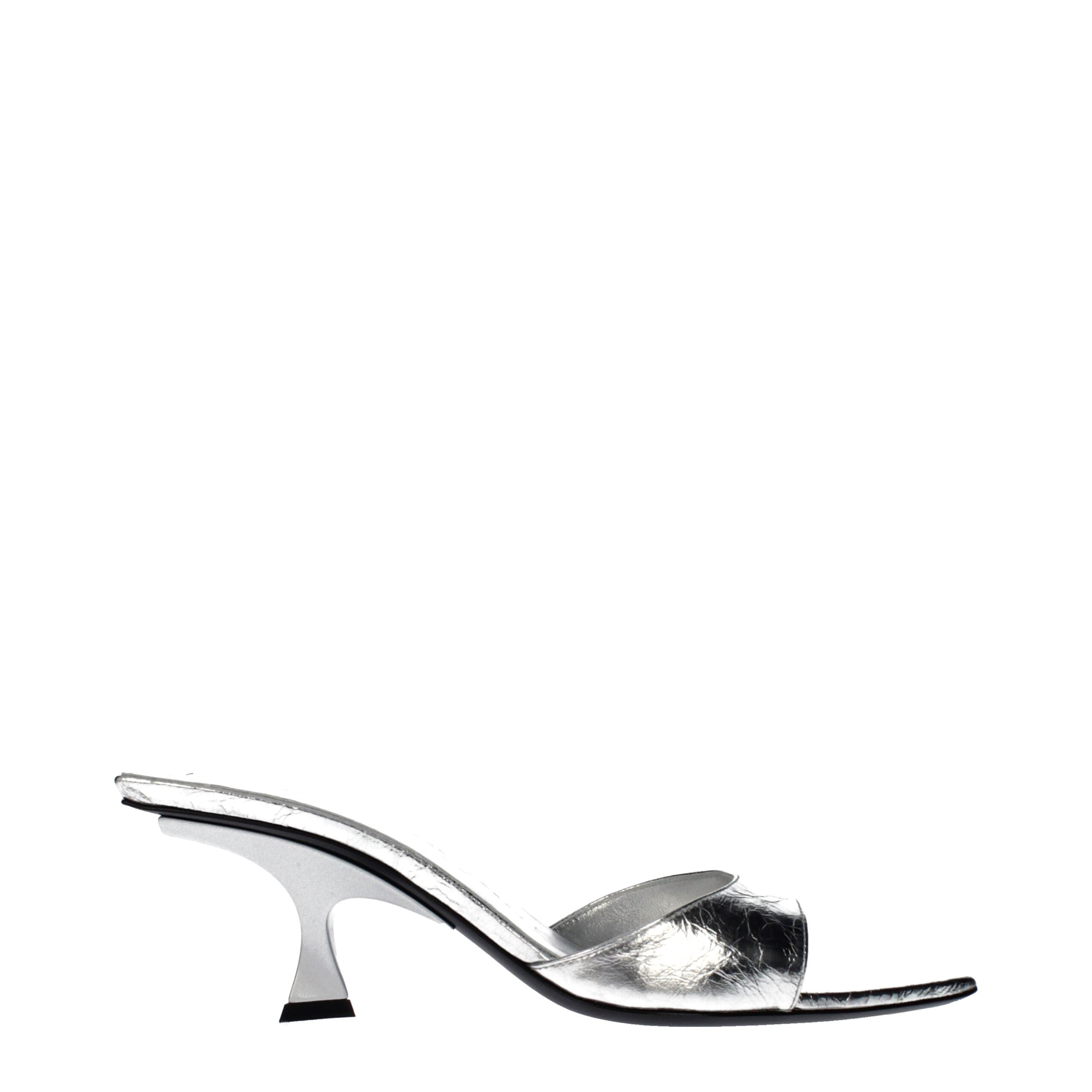 Gray Leather Sandals