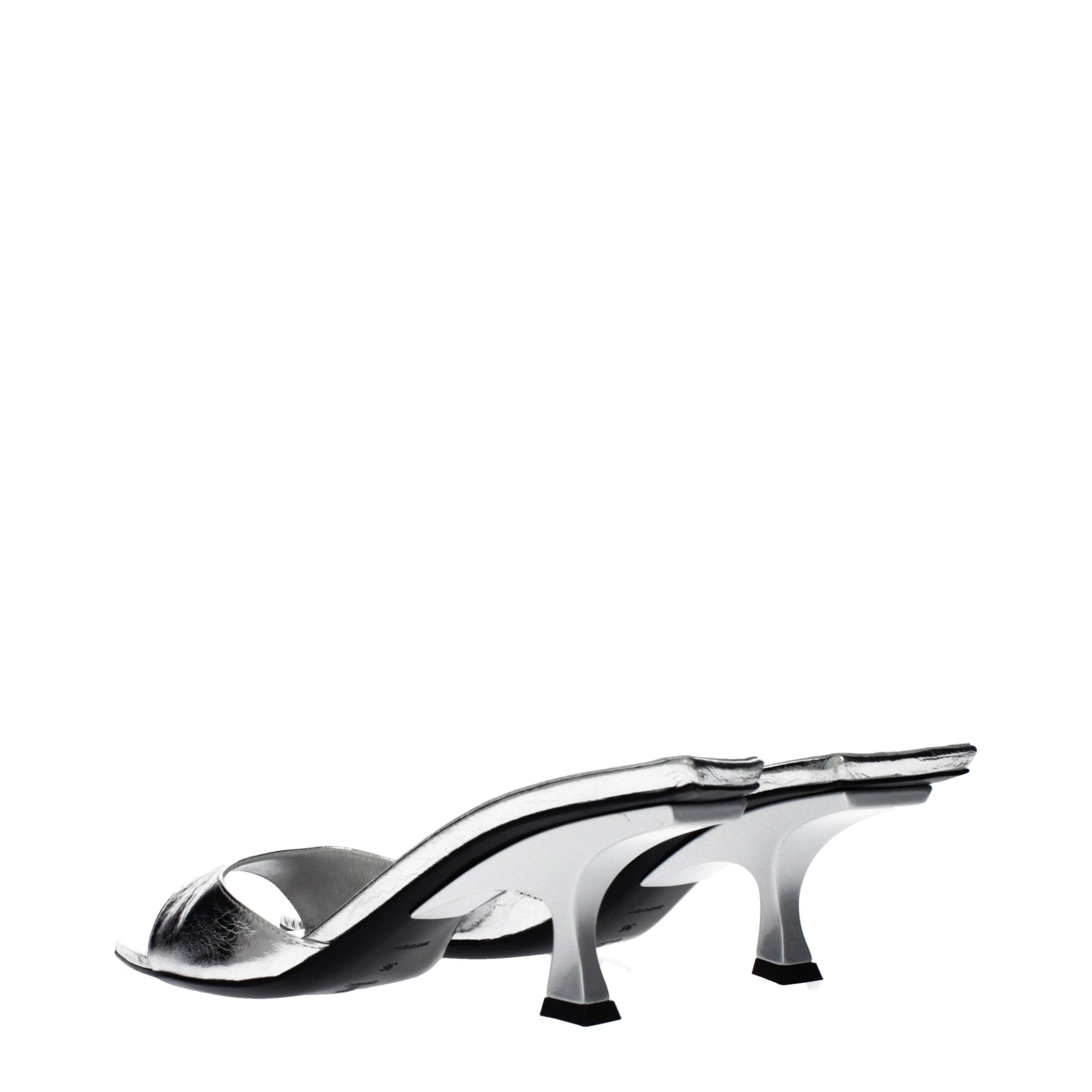 Gray Leather Sandals