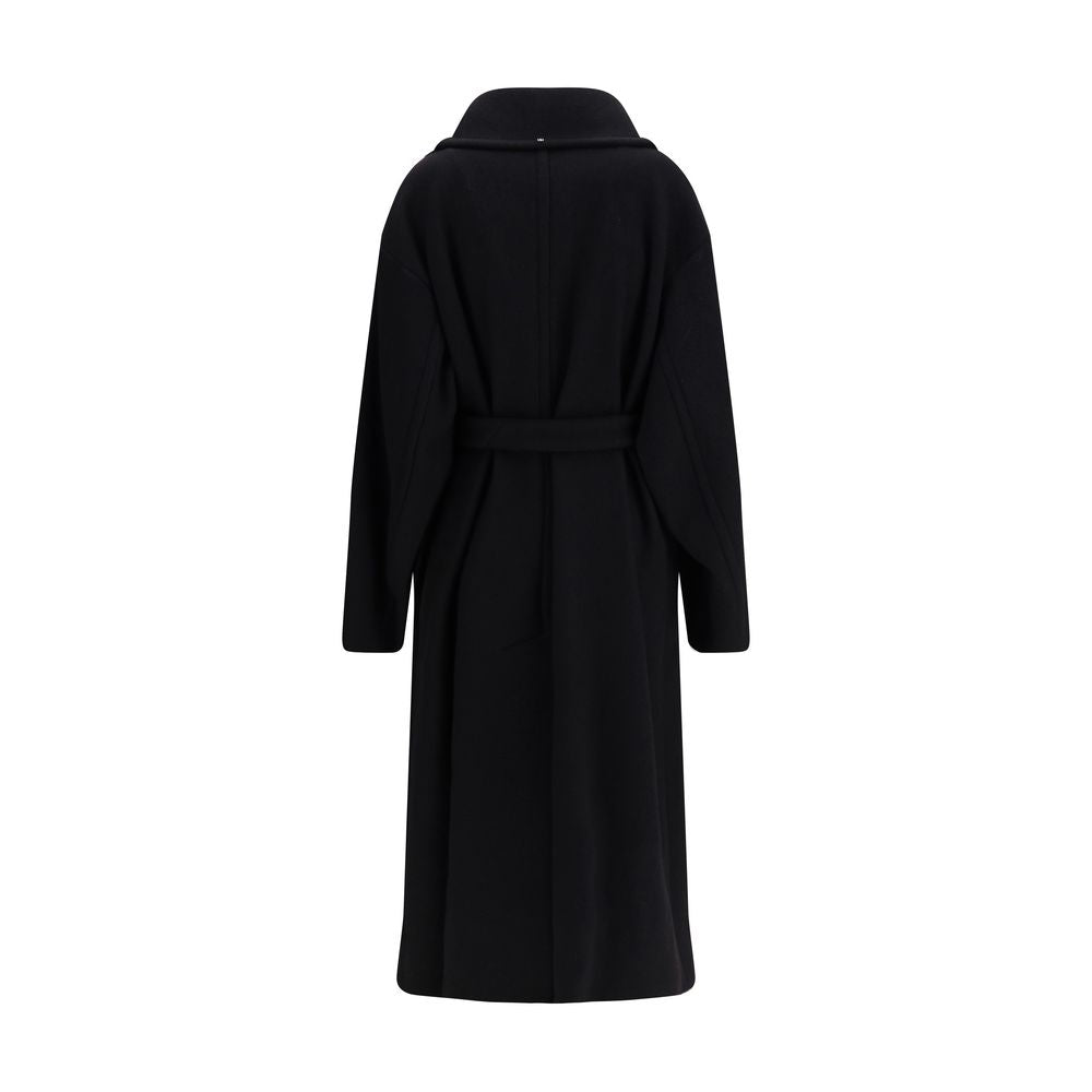 Black Fleece Wool Coat