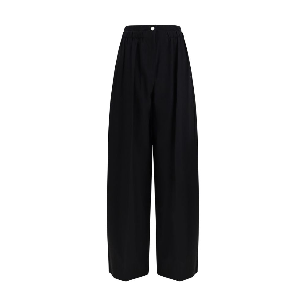 Black Fleece Wool Casual Pants