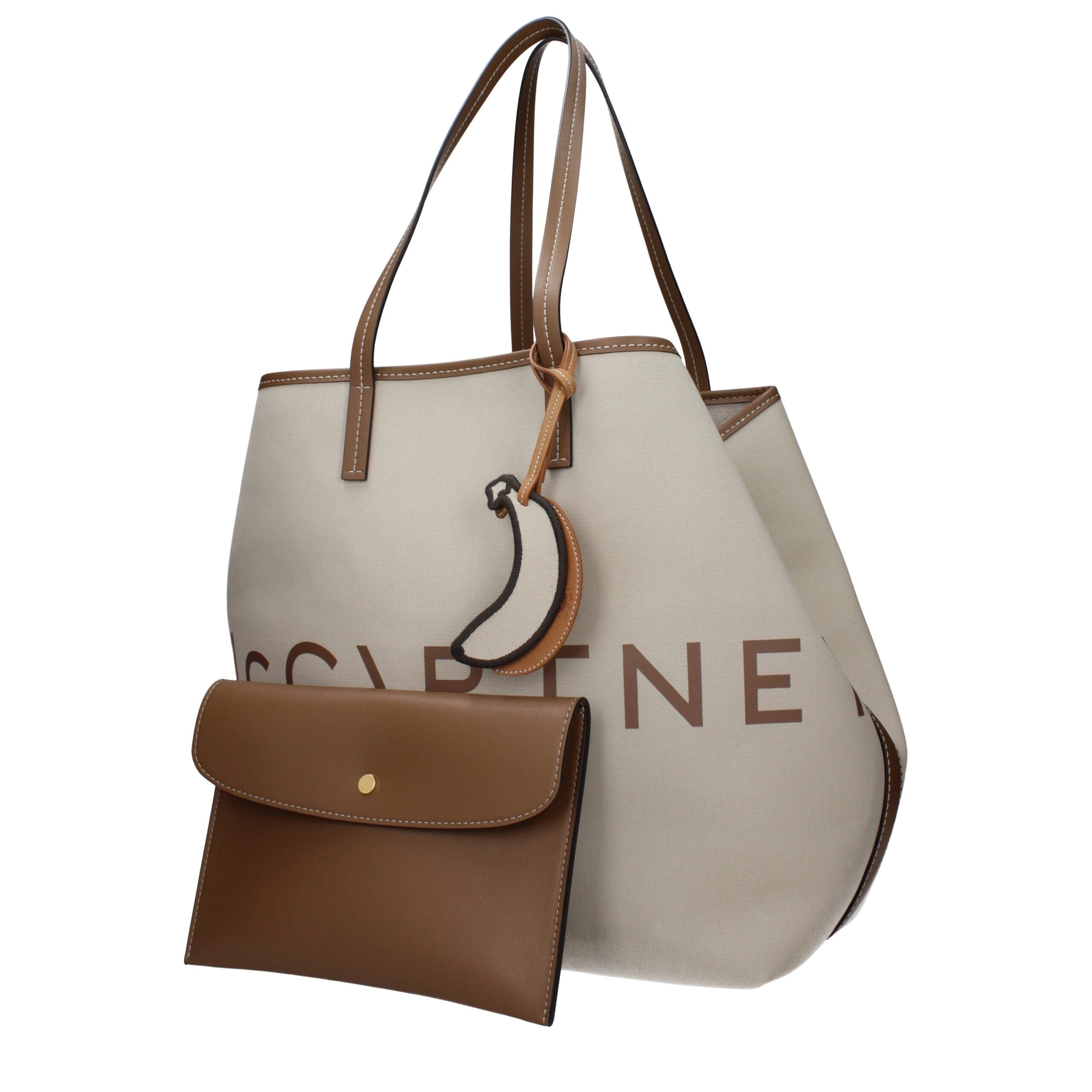 Beige Fabric Shoulder Bag