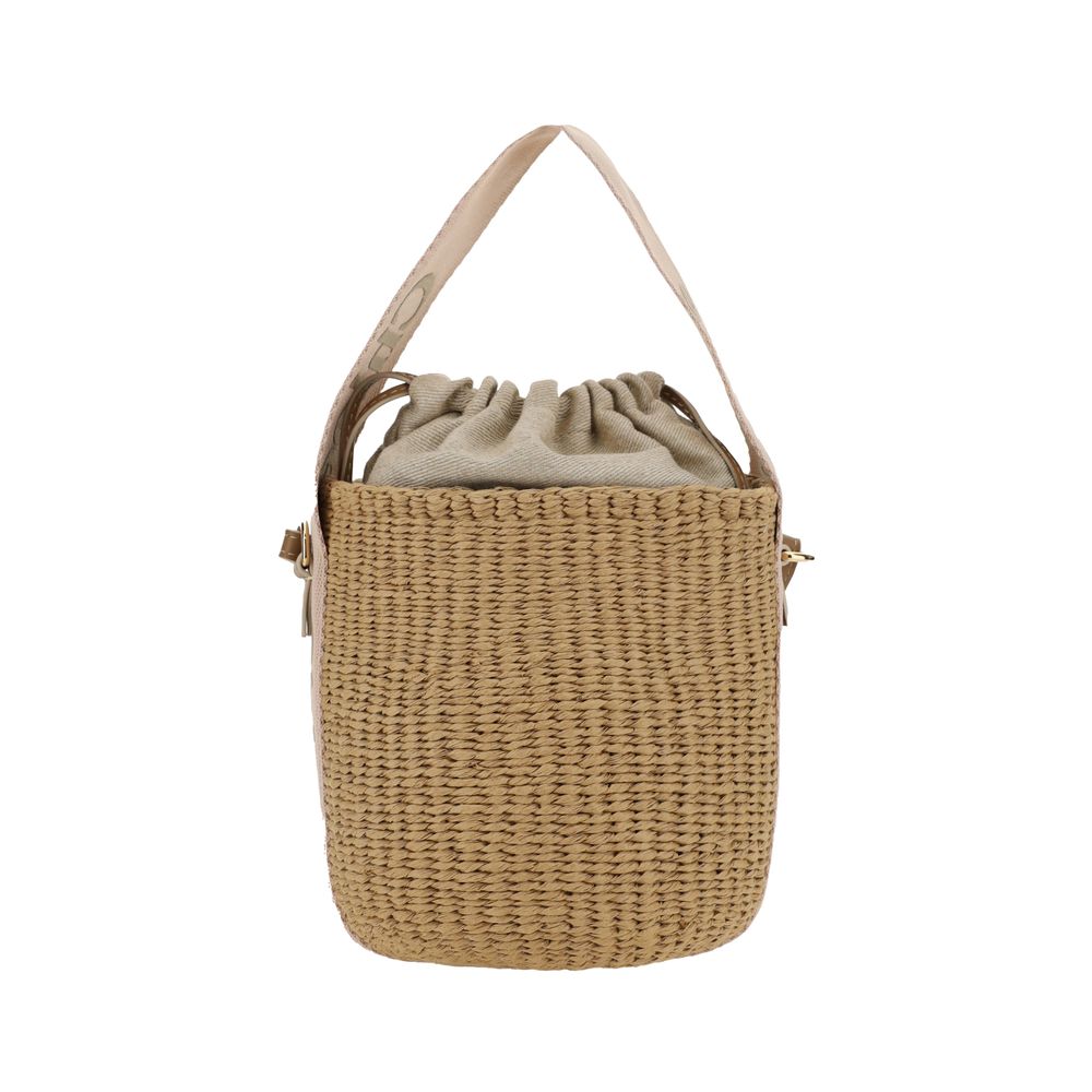 Beige Raffia Backet Bag