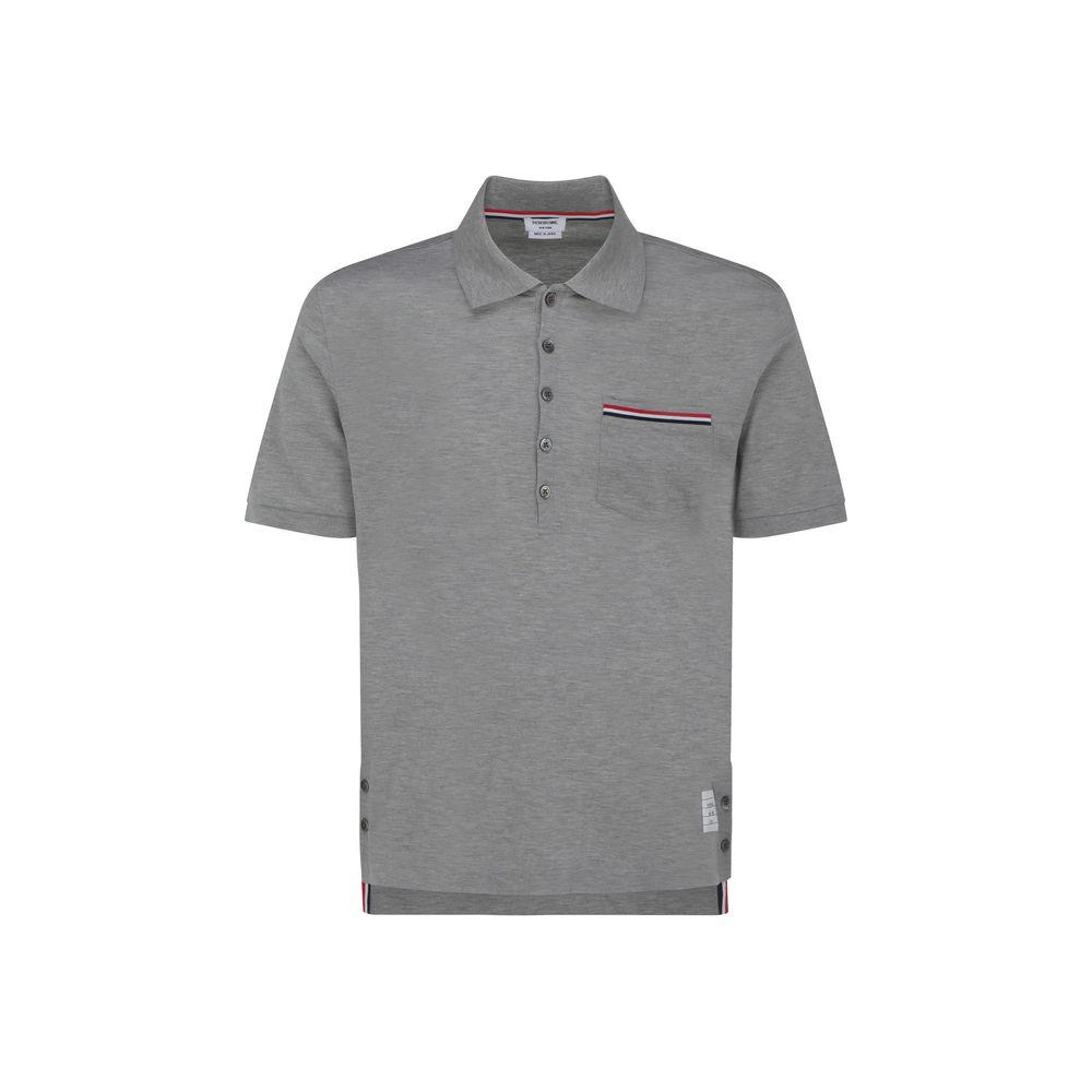 Gray Cotton Polo Shirt