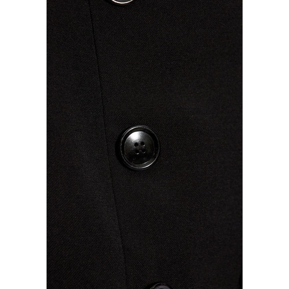 Black Elastane Midi Skirt