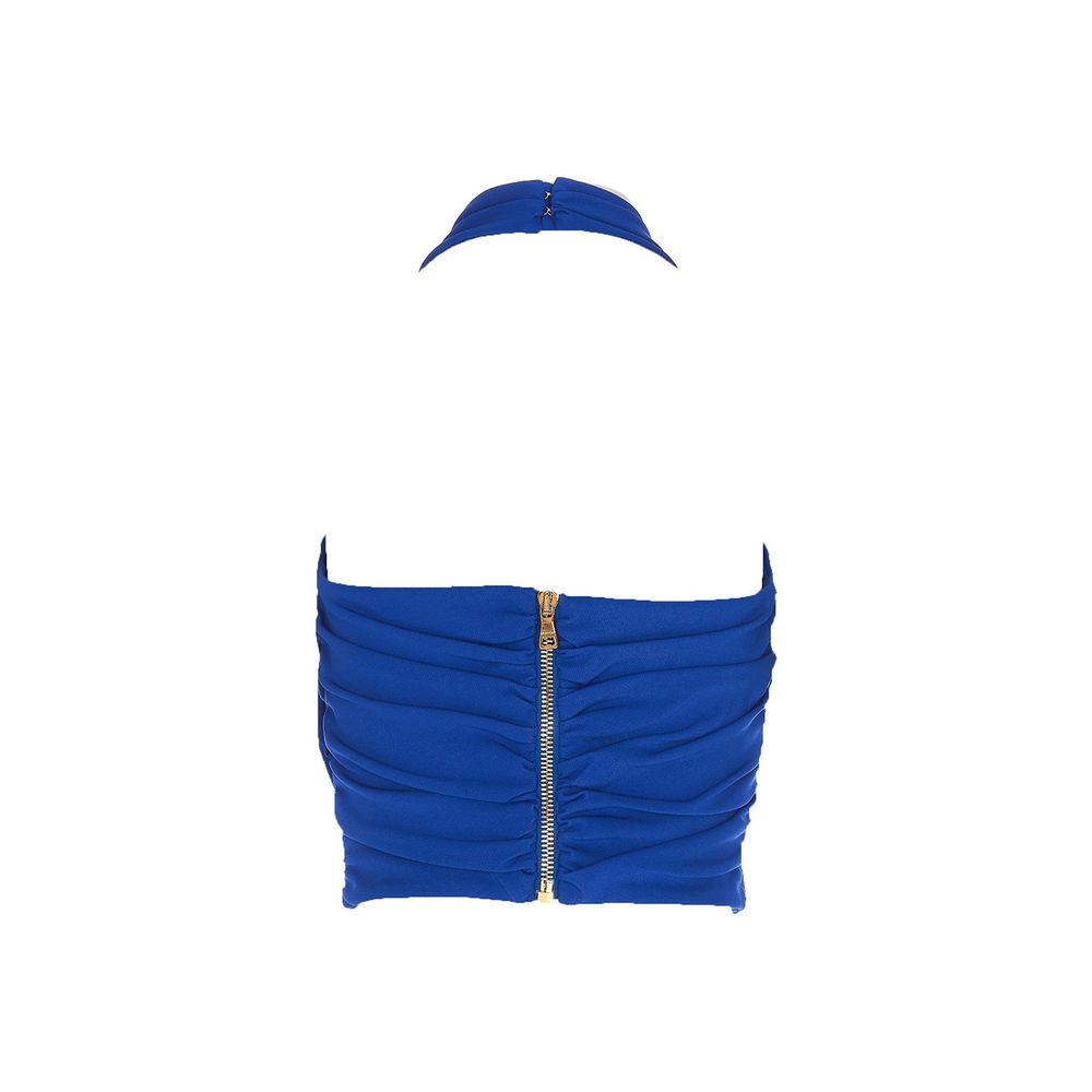 Blue Elastane Tank Tops